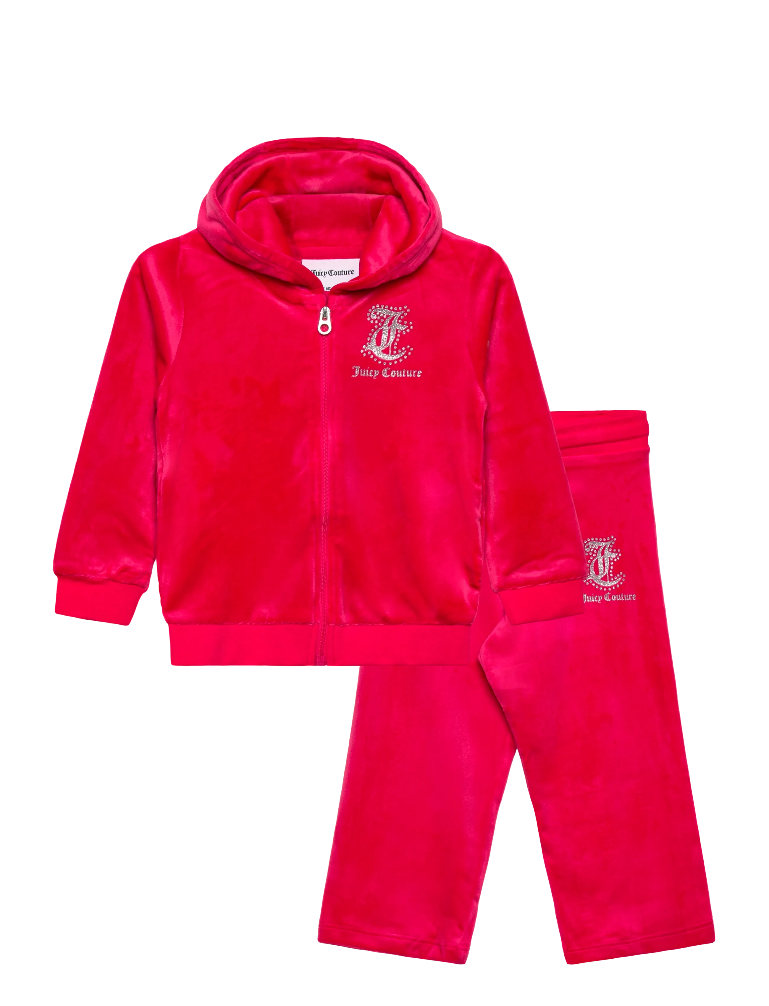 Juicy Couture Glitter Print Zip Thru & Jog Set - Sæt - VIRTUAL PINK / pink/rose
