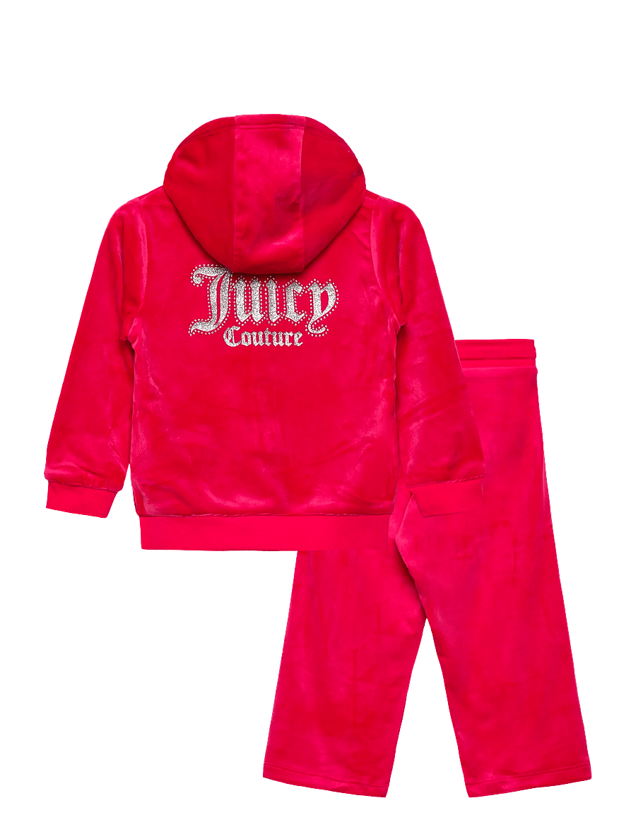Juicy Couture - Glitter Print Zip Thru & Jog Set - sportanzüge - virtual pink - 1