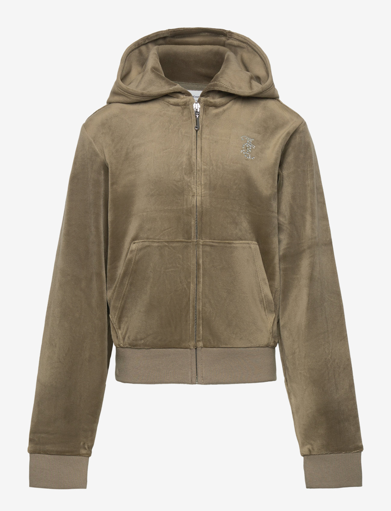 Juicy Couture - JC Diamante Zip Thru Hood - kapuutsiga dressipluusid - tea leaf - 0