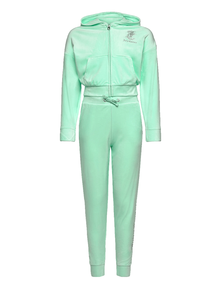 Juicy Couture - Juicy Cropped Zip Thru & Relaxed Jogger Set - sportanzüge - yucca - 0