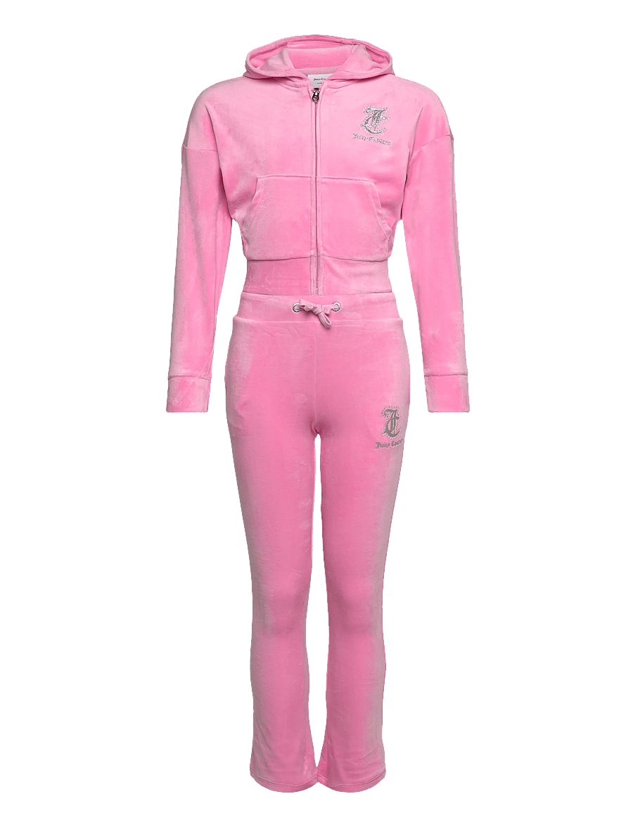 Juicy Couture - Cropped Zip Thru & Bootcut Set - joggingsæt - begonia pink - 0