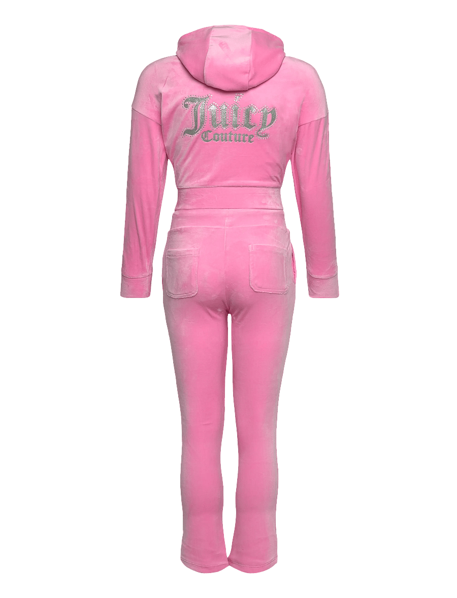 Juicy Couture - Cropped Zip Thru & Bootcut Set - joggingsæt - begonia pink - 1