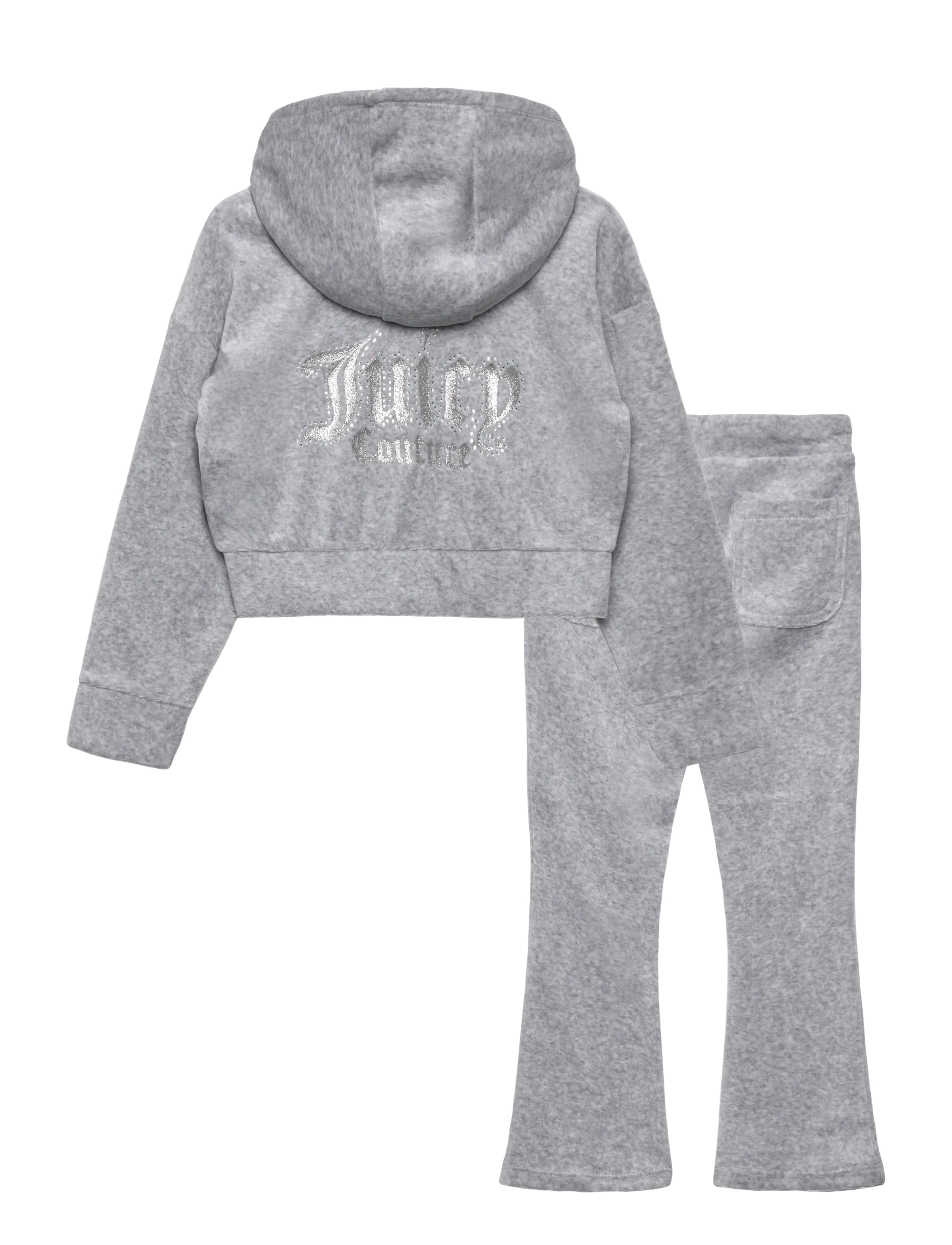 Juicy Couture - Cropped Zip Thru & Bootcut Set - joggingsæt - vintage grey heather - 1