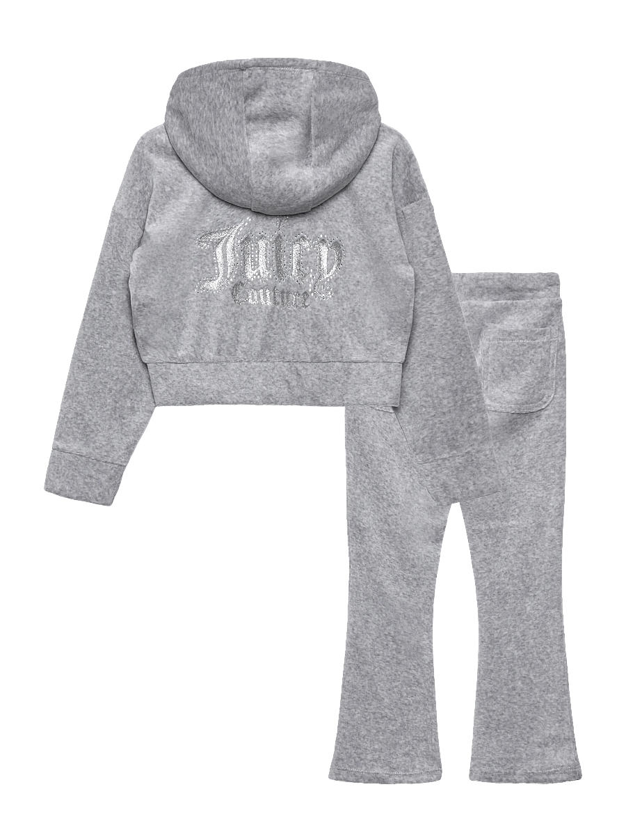 Juicy Couture - Cropped Zip Thru & Bootcut Set - joggingsæt - vintage grey heather - 1