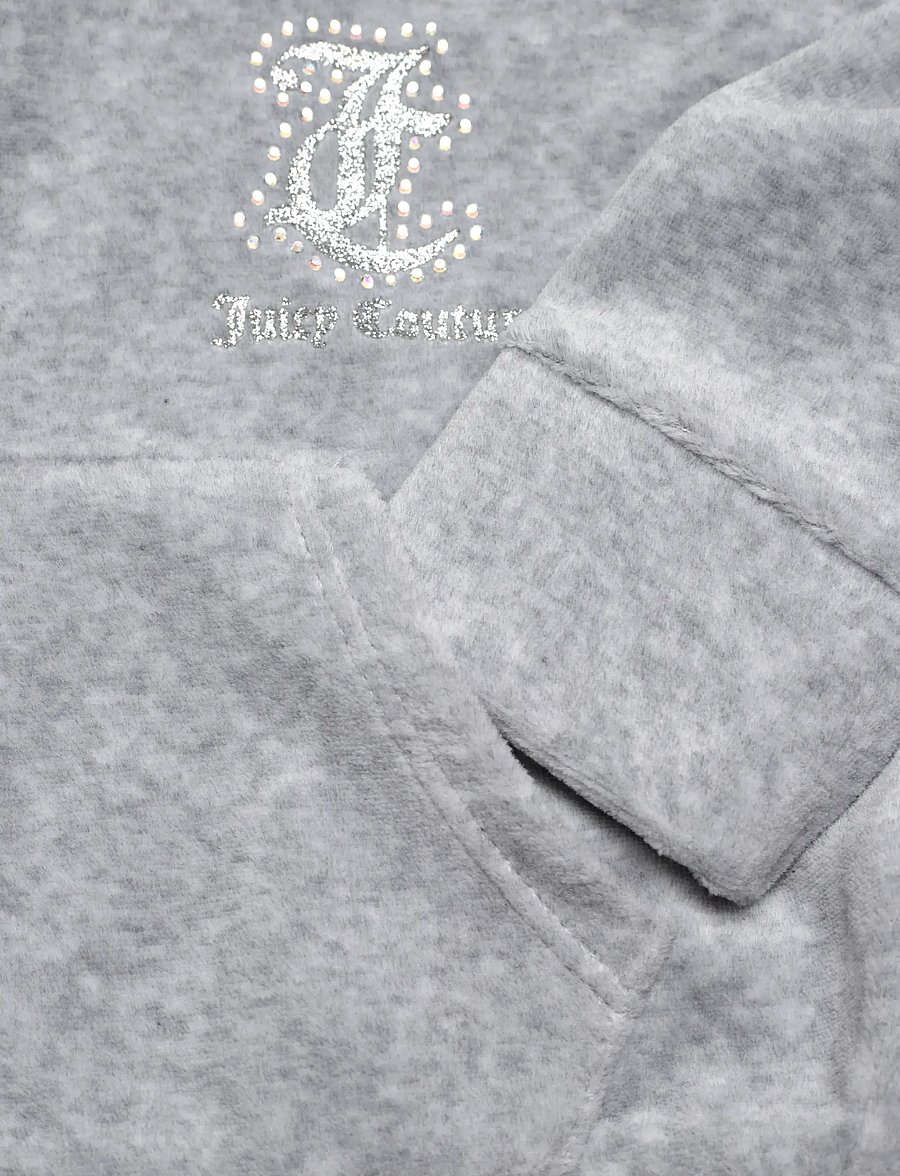 Juicy Couture - Cropped Zip Thru & Bootcut Set - joggingsæt - vintage grey heather - 3