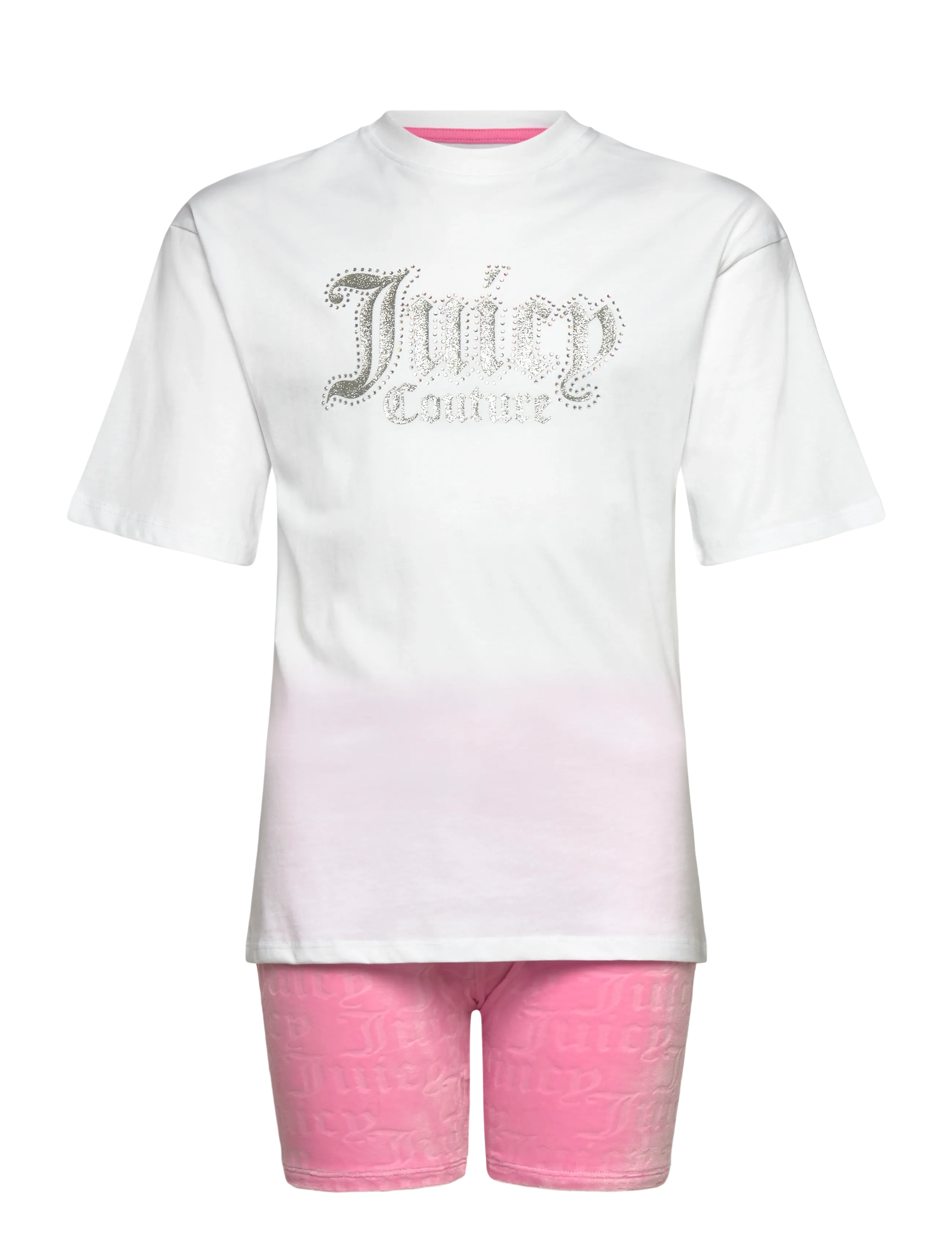 Juicy Couture Juicy Oversize Tee & Burnout Cycling Short Set - Sæt - BEGONIA PINK / pink/rose
