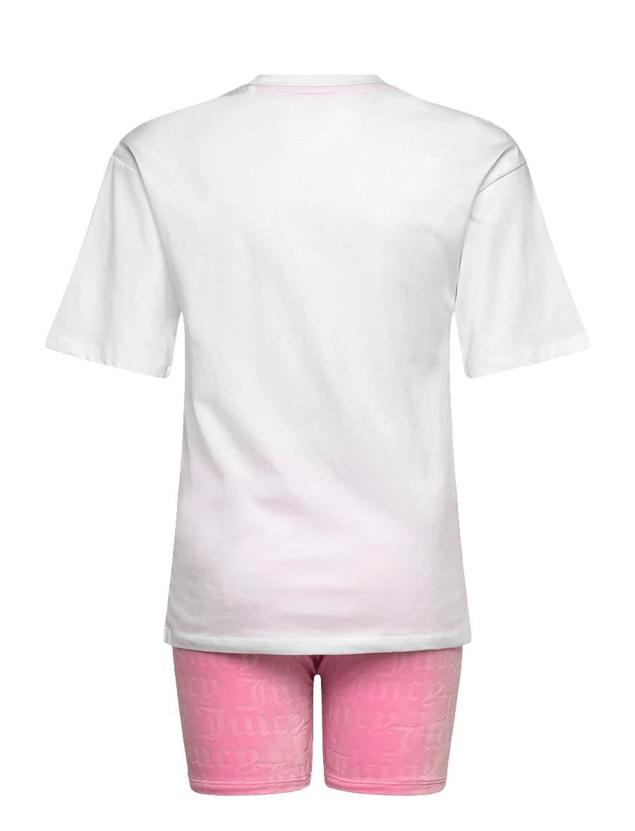 Juicy Couture - Juicy Oversize Tee & Burnout Cycling Short Set - sets mit kurzärmeligem t-shirt - begonia pink - 1