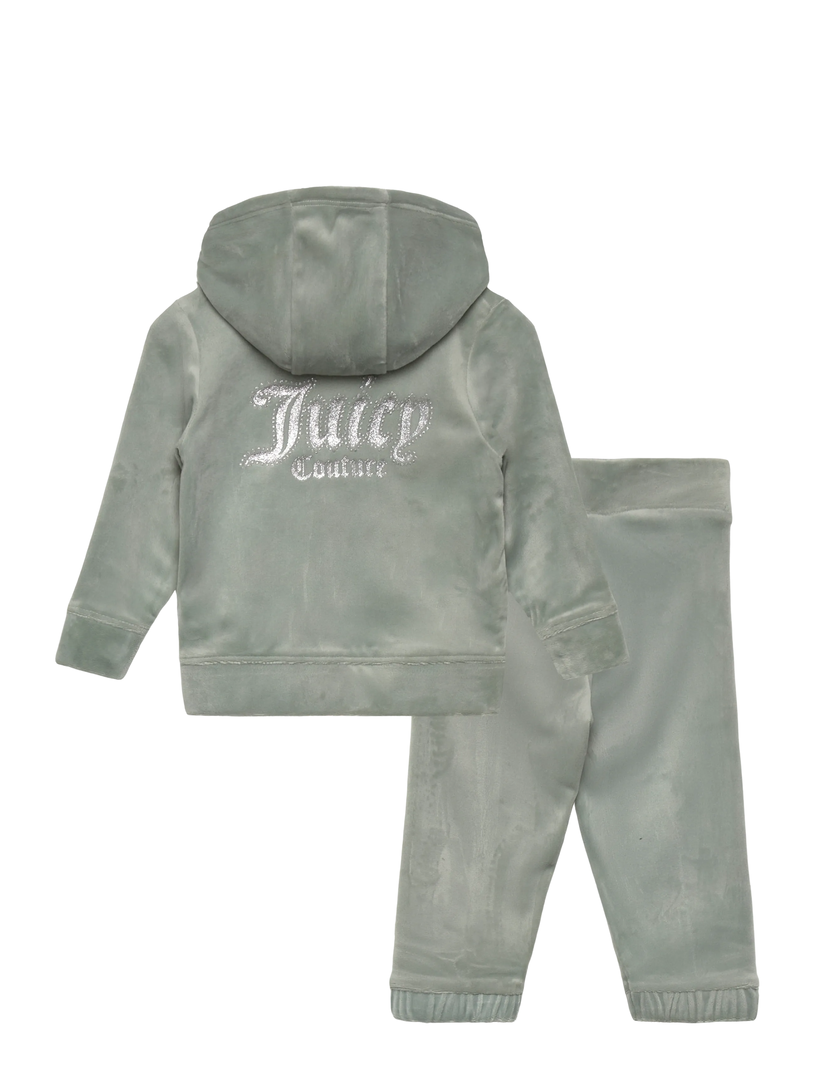 Juicy Couture - Glitter Print Zip Thru & Relaxed Jog Set - joggingsæt - chinois green - 1
