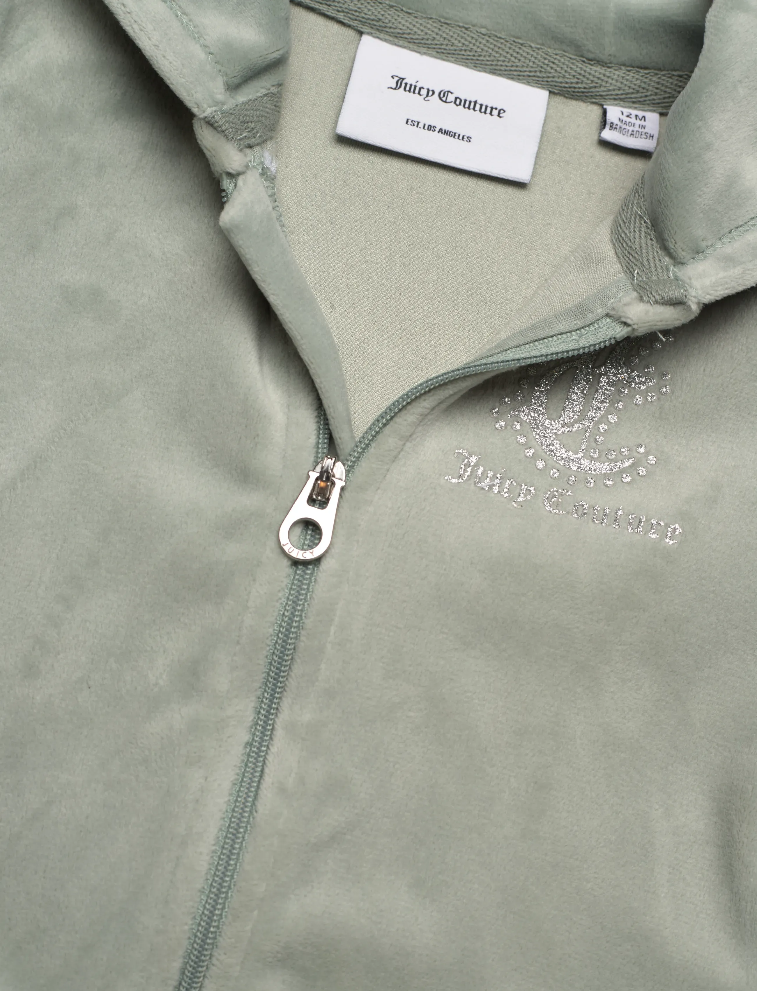 Juicy Couture - Glitter Print Zip Thru & Relaxed Jog Set - joggingsæt - chinois green - 2