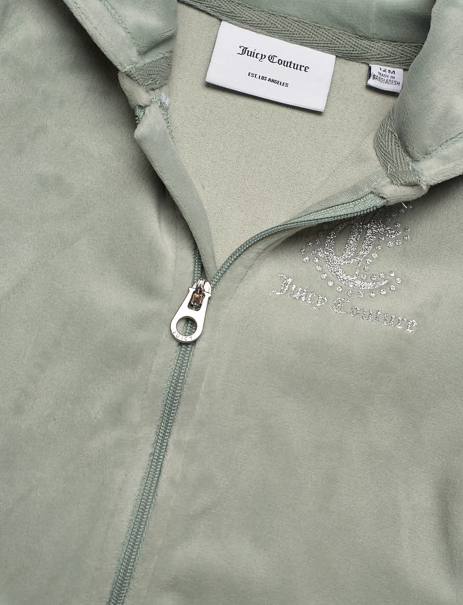 Juicy Couture - Glitter Print Zip Thru & Relaxed Jog Set - joggingsæt - chinois green - 2