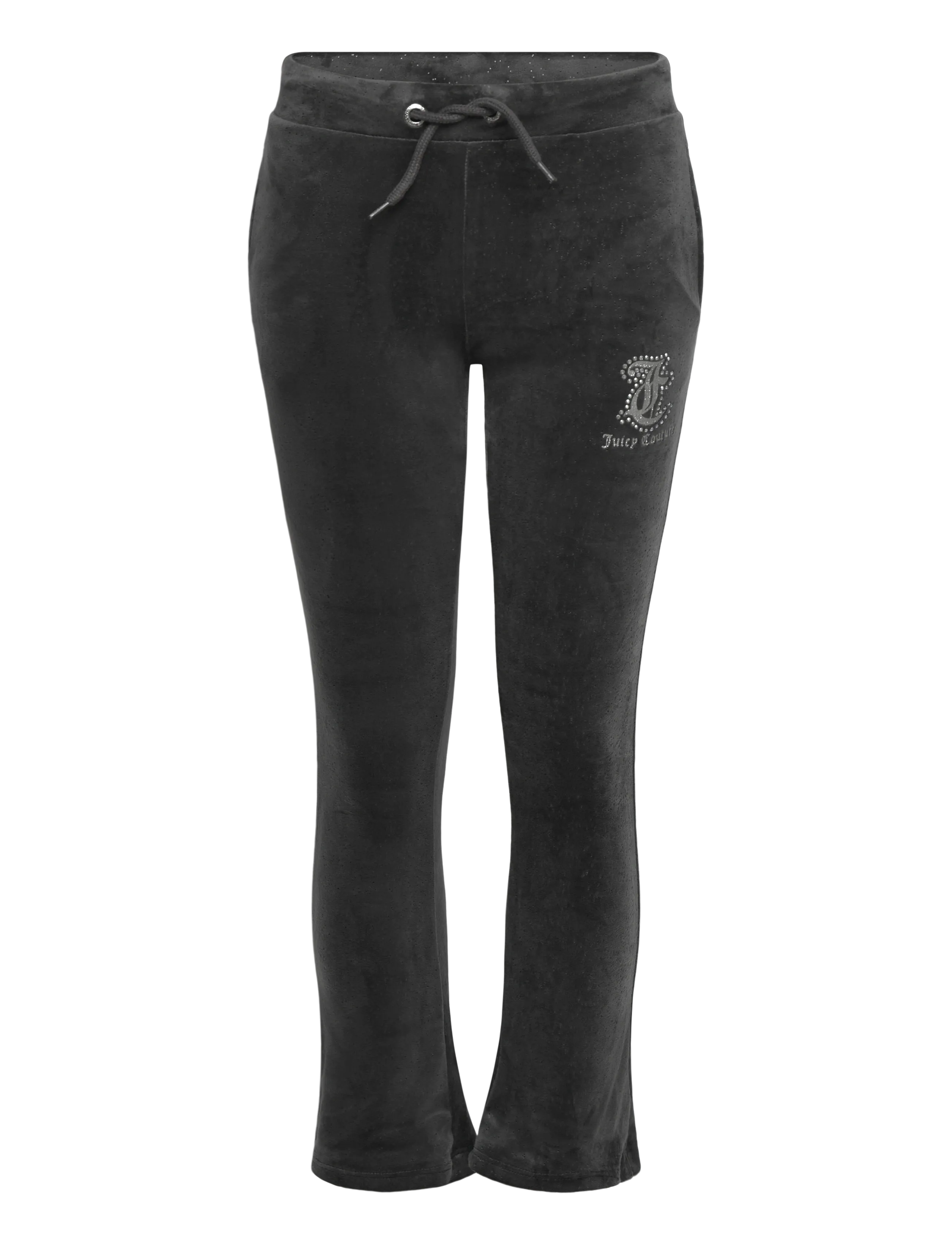 Juicy Couture - Glitter Velour Cropped Zip Thru & Bootcut Set - sportanzüge - black oyster - 2