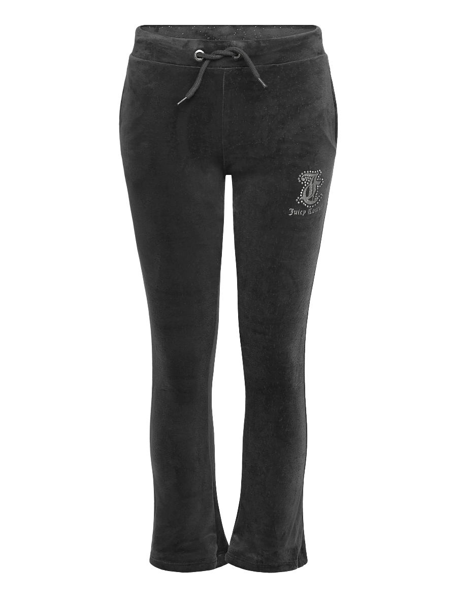 Juicy Couture - Glitter Velour Cropped Zip Thru & Bootcut Set - sportanzüge - black oyster - 2