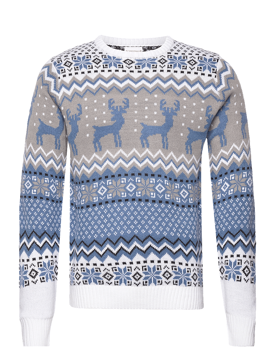 Happy Seasons - The traditionel Christmas sweater blue - Ümara kaelusega - blue - 1