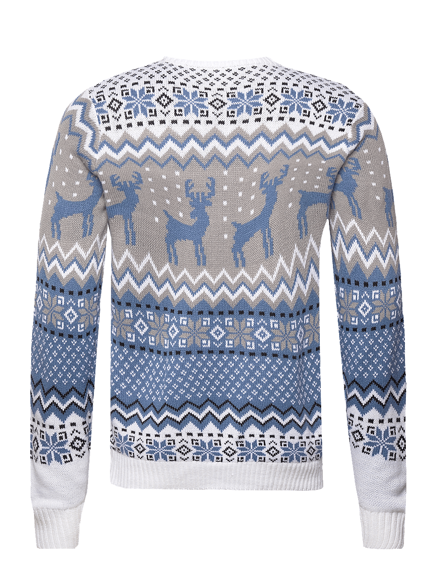 Happy Seasons - The traditionel Christmas sweater blue - Ümara kaelusega - blue - 2