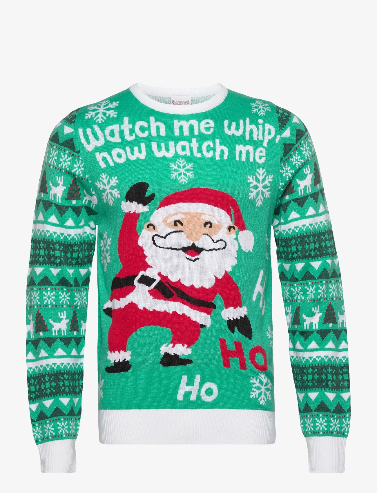 Christmas Sweats - Watch Me Whip - knitted round necks - green - 0