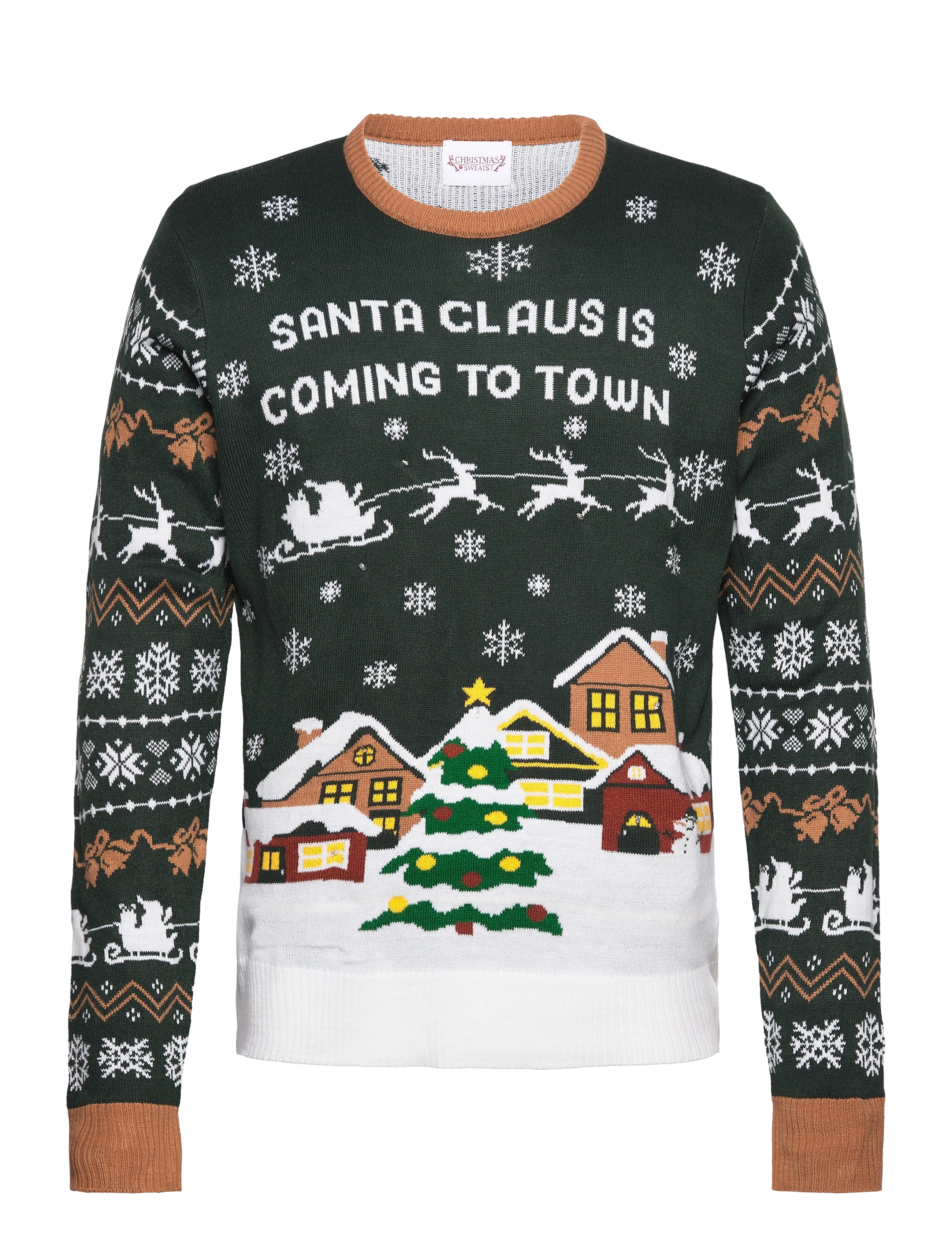 HAPPY SEASONS Santa Claus Is Coming To Town Led Khaki - XXL - Damen