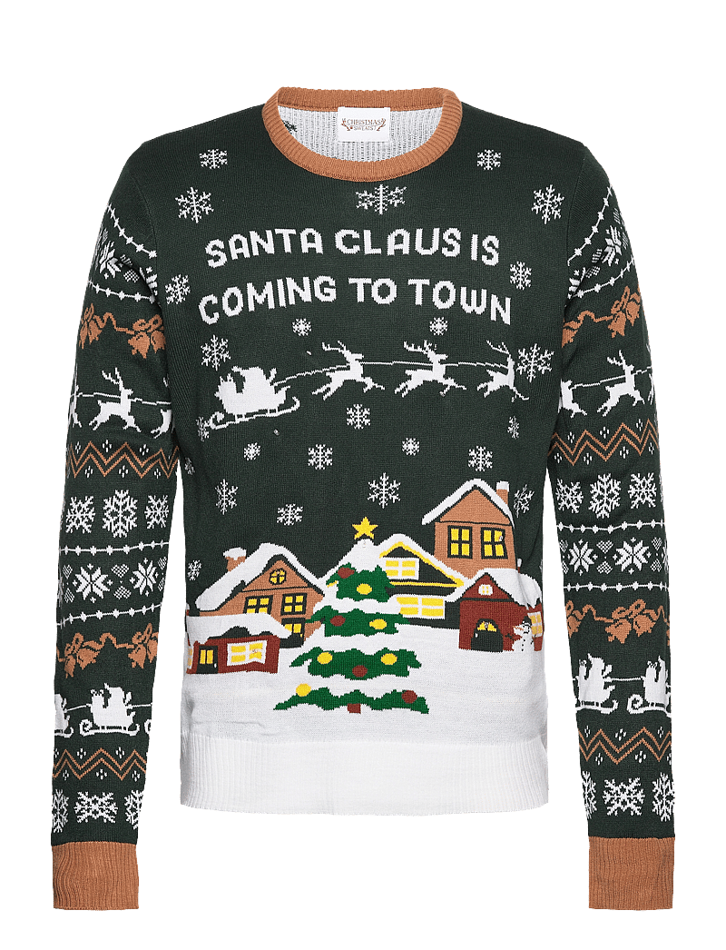 Happy Seasons - Santa Claus is coming to town LED - rundhals - green - 0