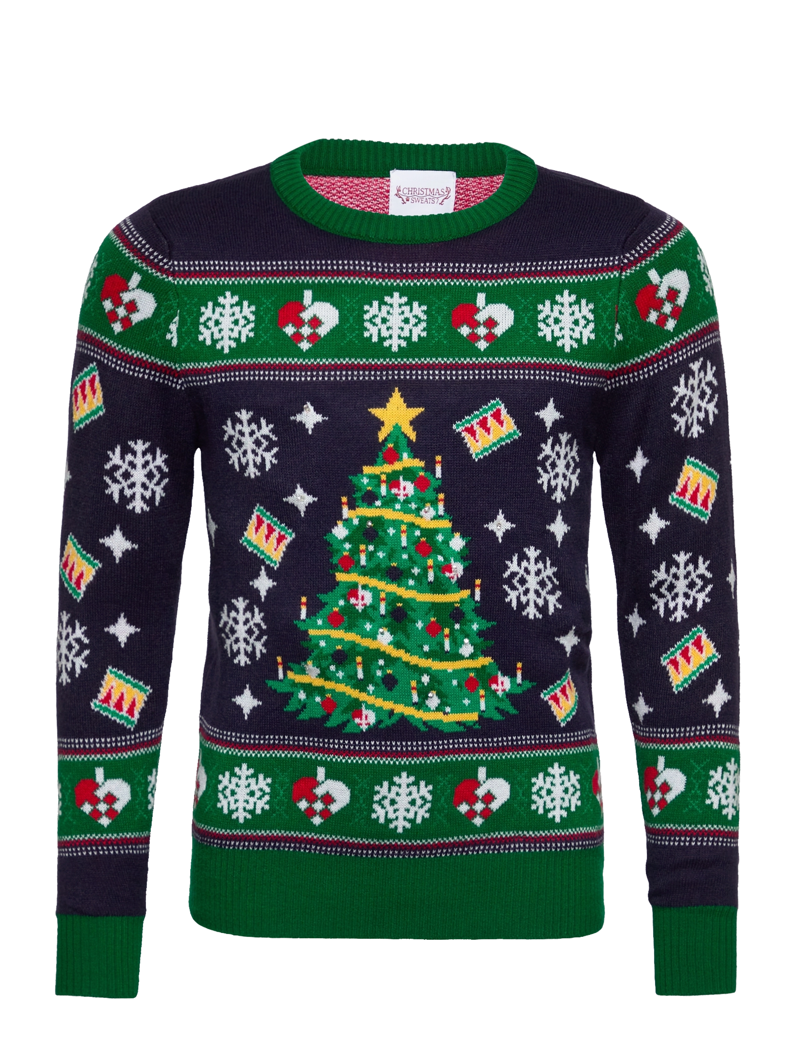 Happy Seasons Christmas tree sweater LED kids - Strik - NAVY / multi