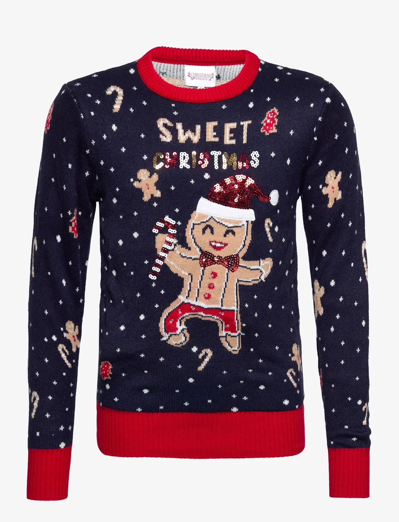 Christmas Sweats - Cute cookie man - pullover - blue - 0