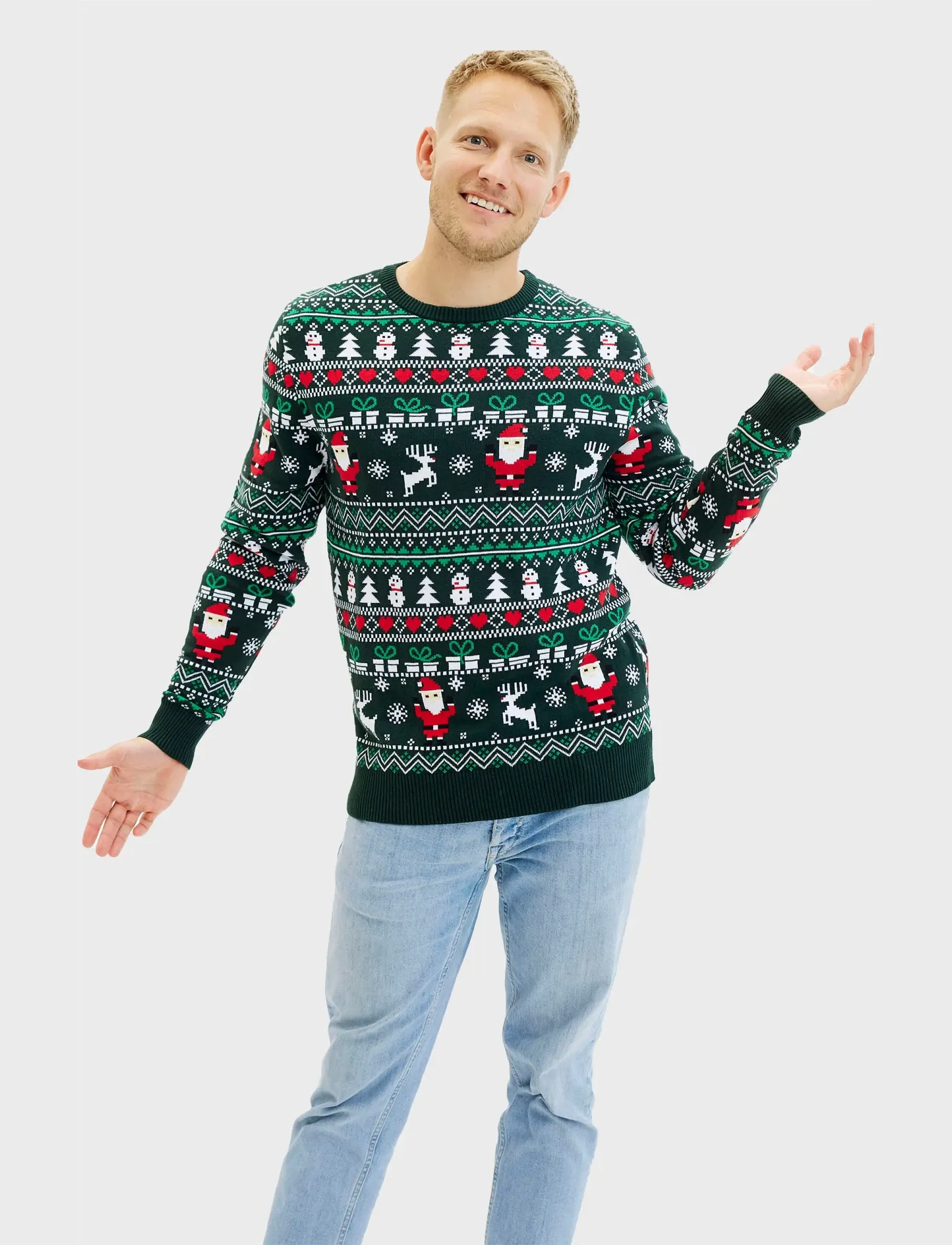 Happy Seasons - Den Fine Julesweater - julesweaters - green - 0