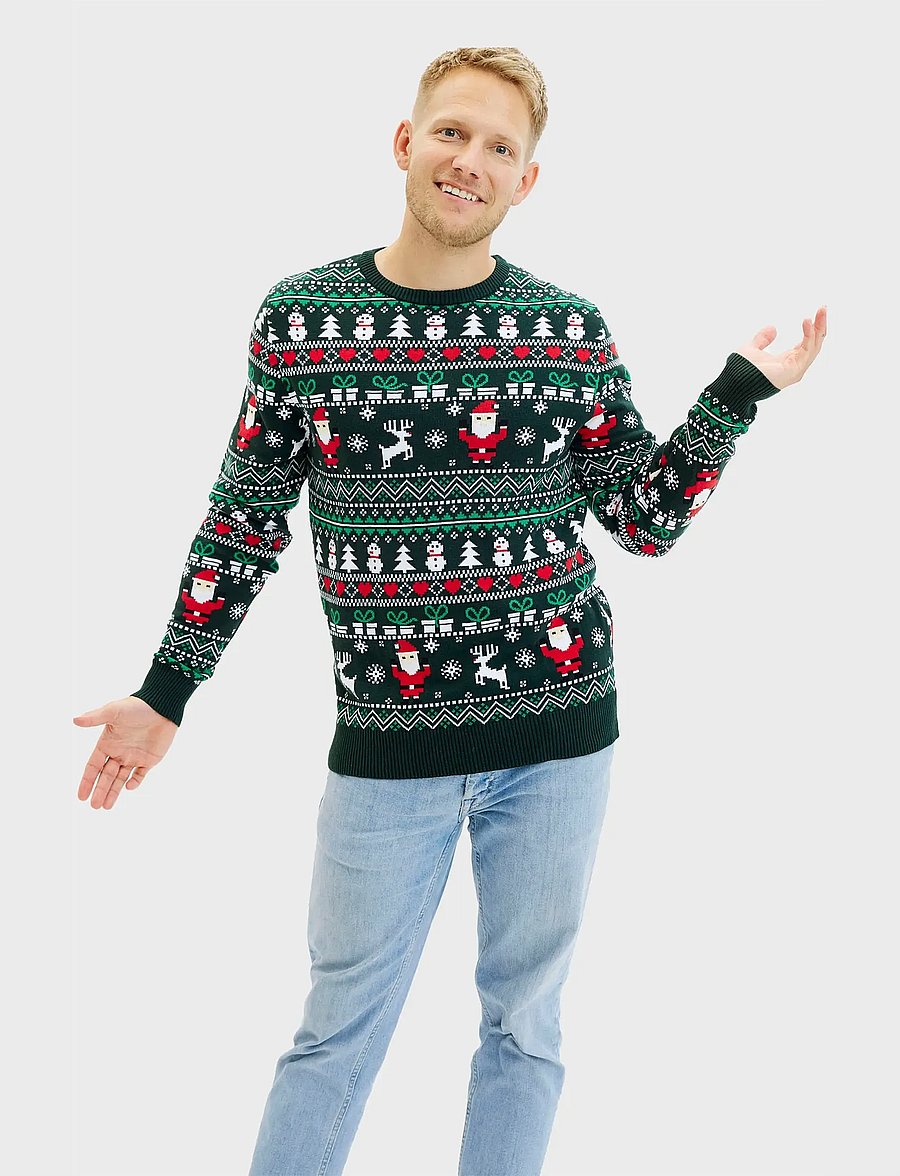 Happy Seasons - Den Fine Julesweater - julesweaters - green - 0