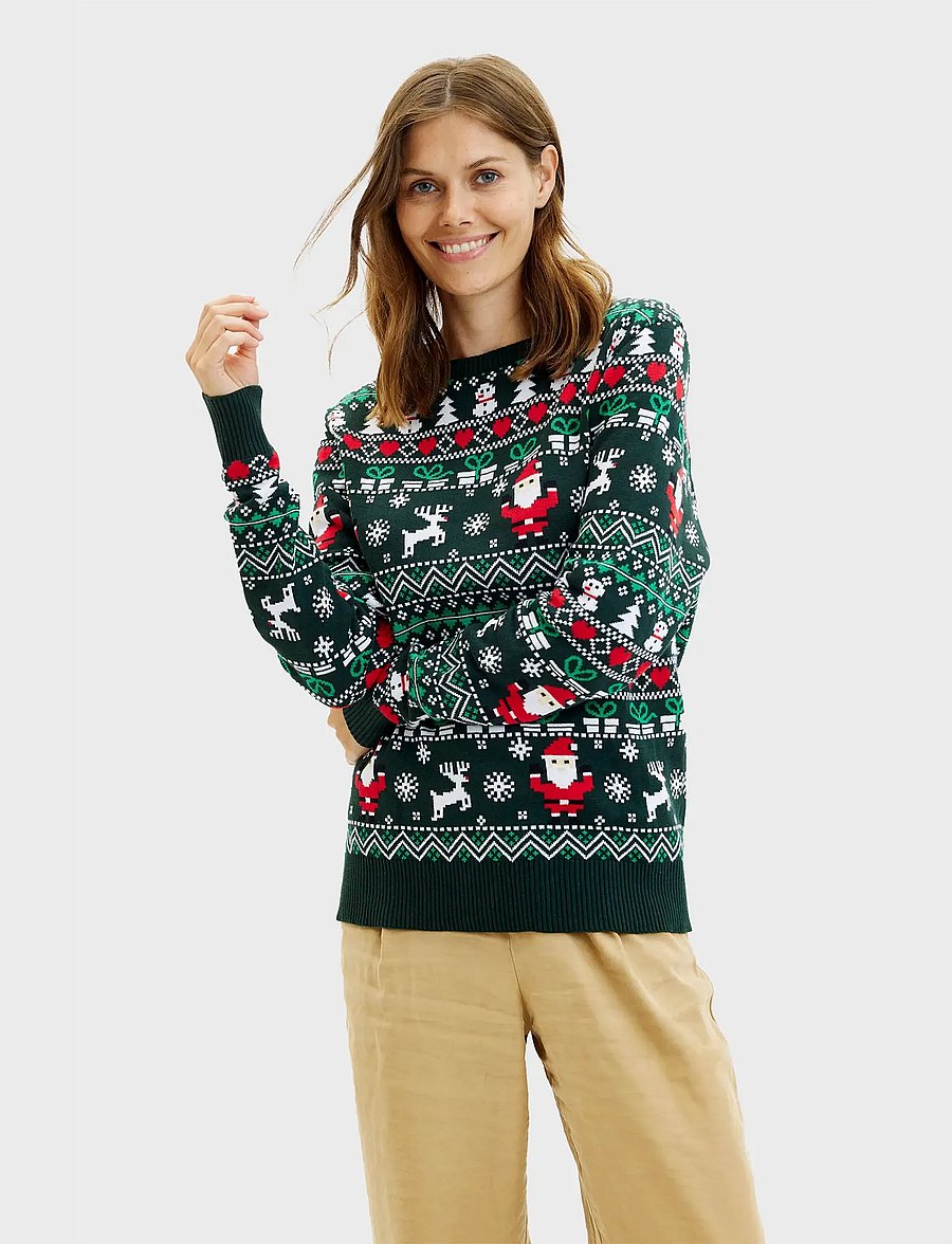 Happy Seasons - Den Fine Julesweater - julesweaters - green - 4