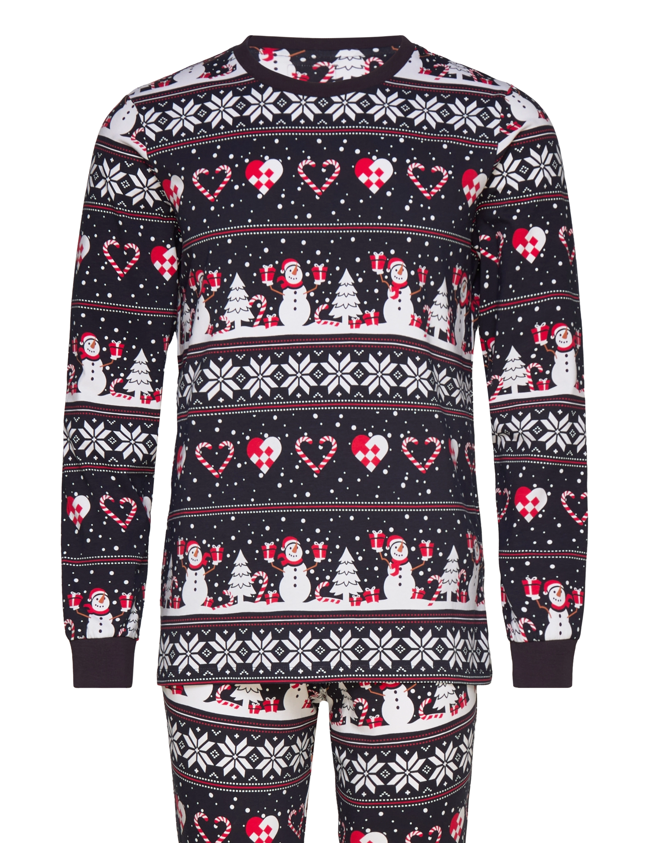 HAPPY SEASONS Christmas Heart Pajamas Navy Schwarz - S - Damen