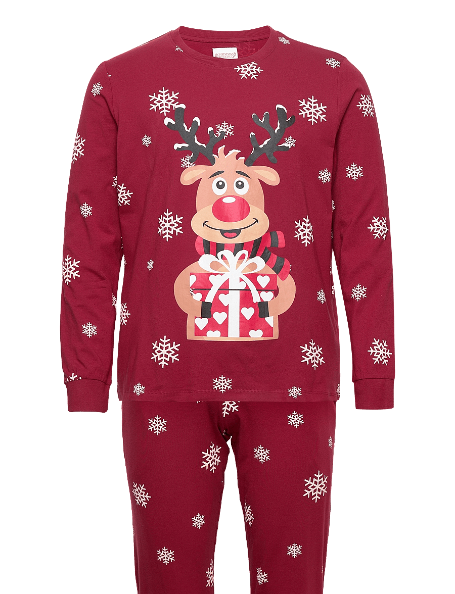 Happy Seasons - Rudolfs Cute Pyjamas Rød - náttfatasett - red - 0