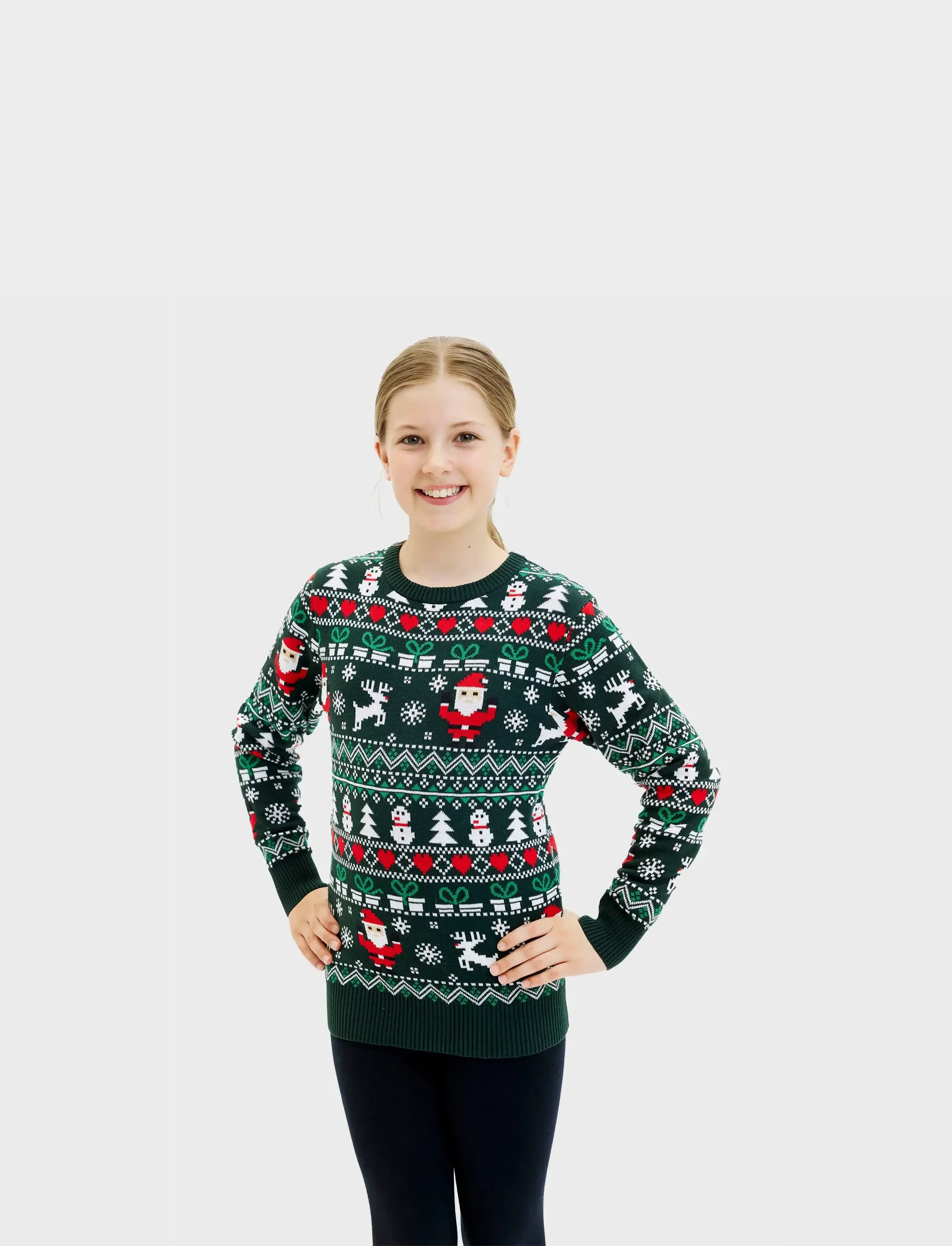 Happy Seasons The fine Christmas sweater kids - Strickmode - GREEN / green