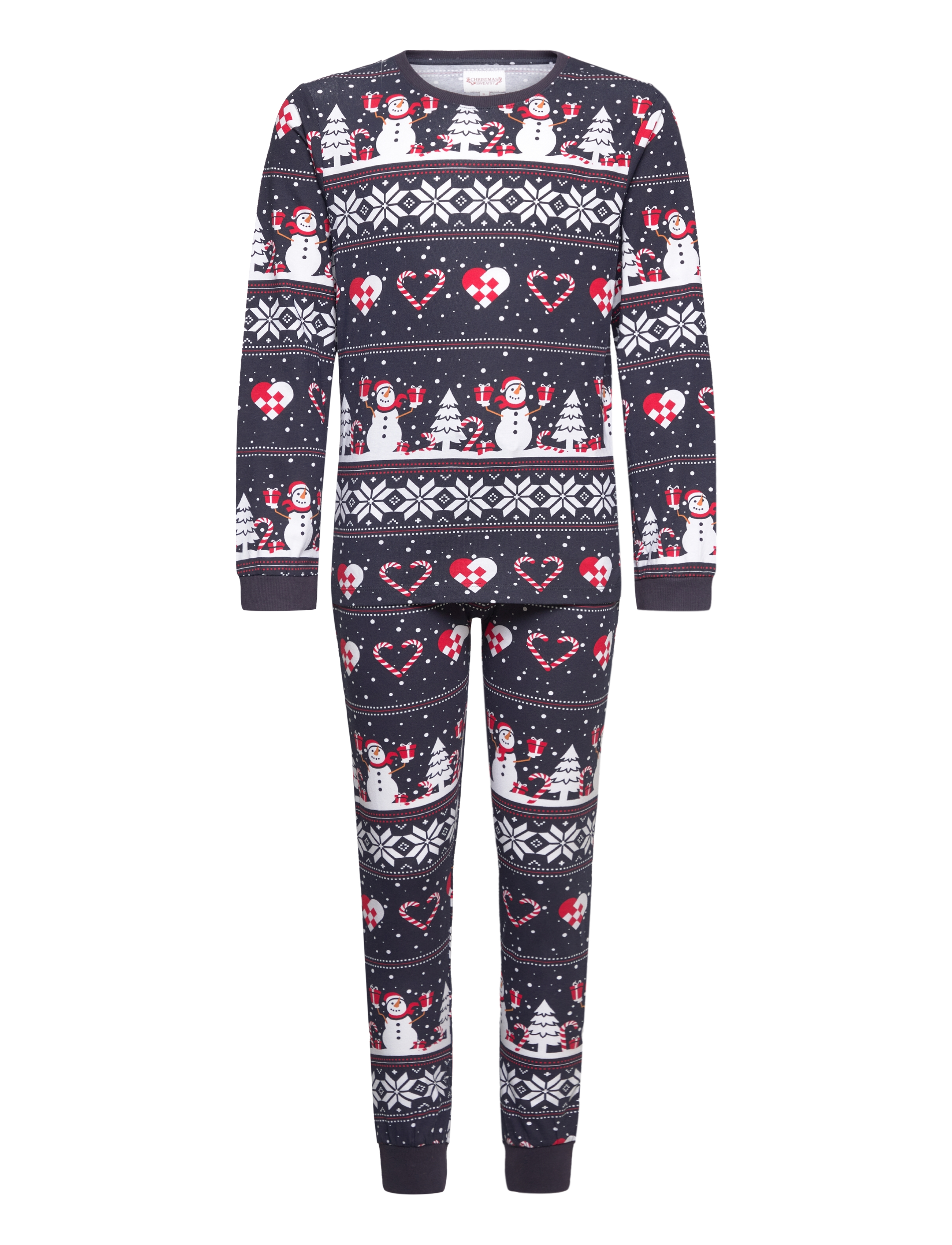 Happy Seasons Christmas Heart Pajamas Navy Kids, 146-152, Pyjamas, Marineblau - Pyjama Sets, Kinder