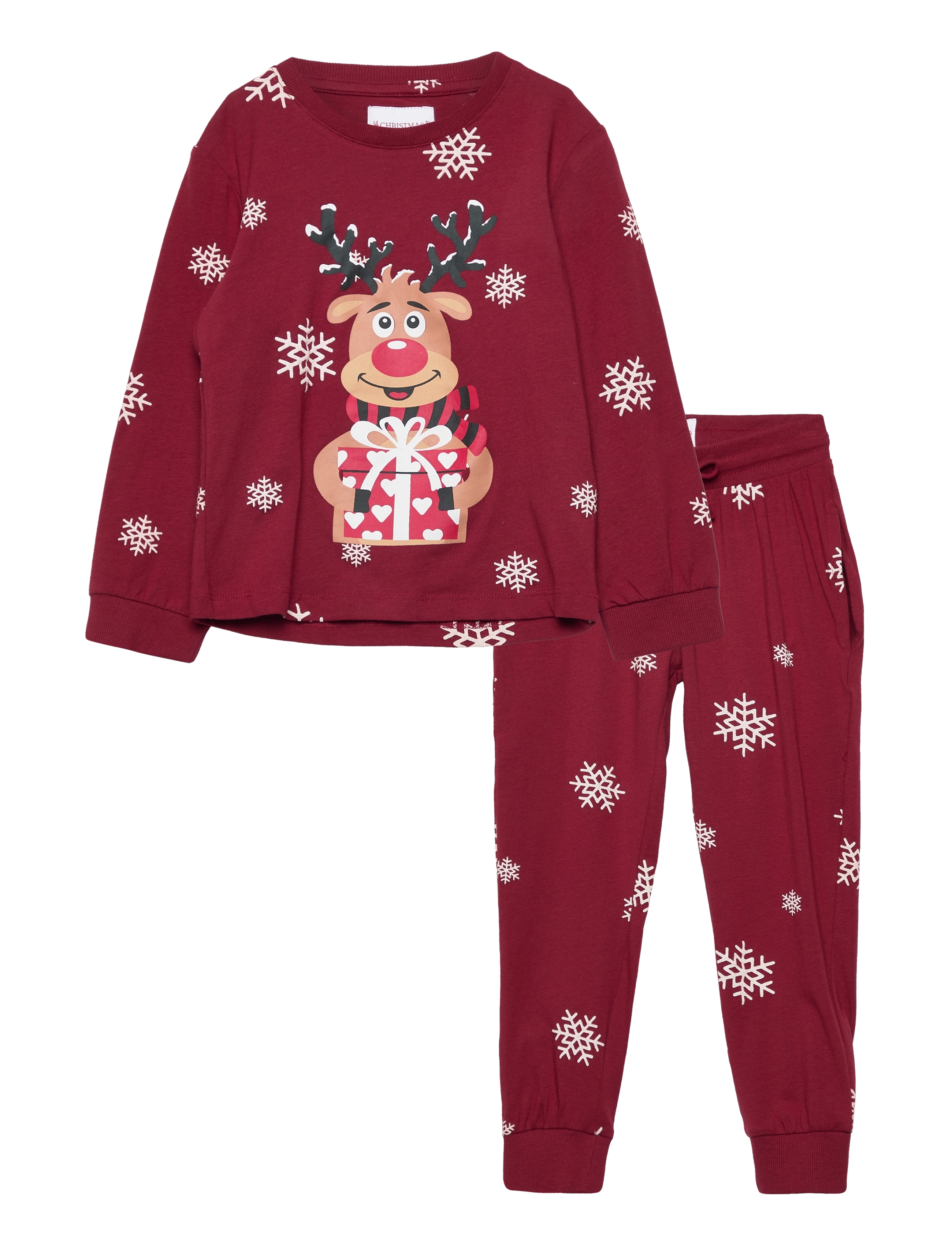 Happy Seasons Rudolph’s Cute Pyjamas Red Kids, 110-116, Pyjamas, Mehrfarbig/gemustert - Pyjama Sets, Kinder