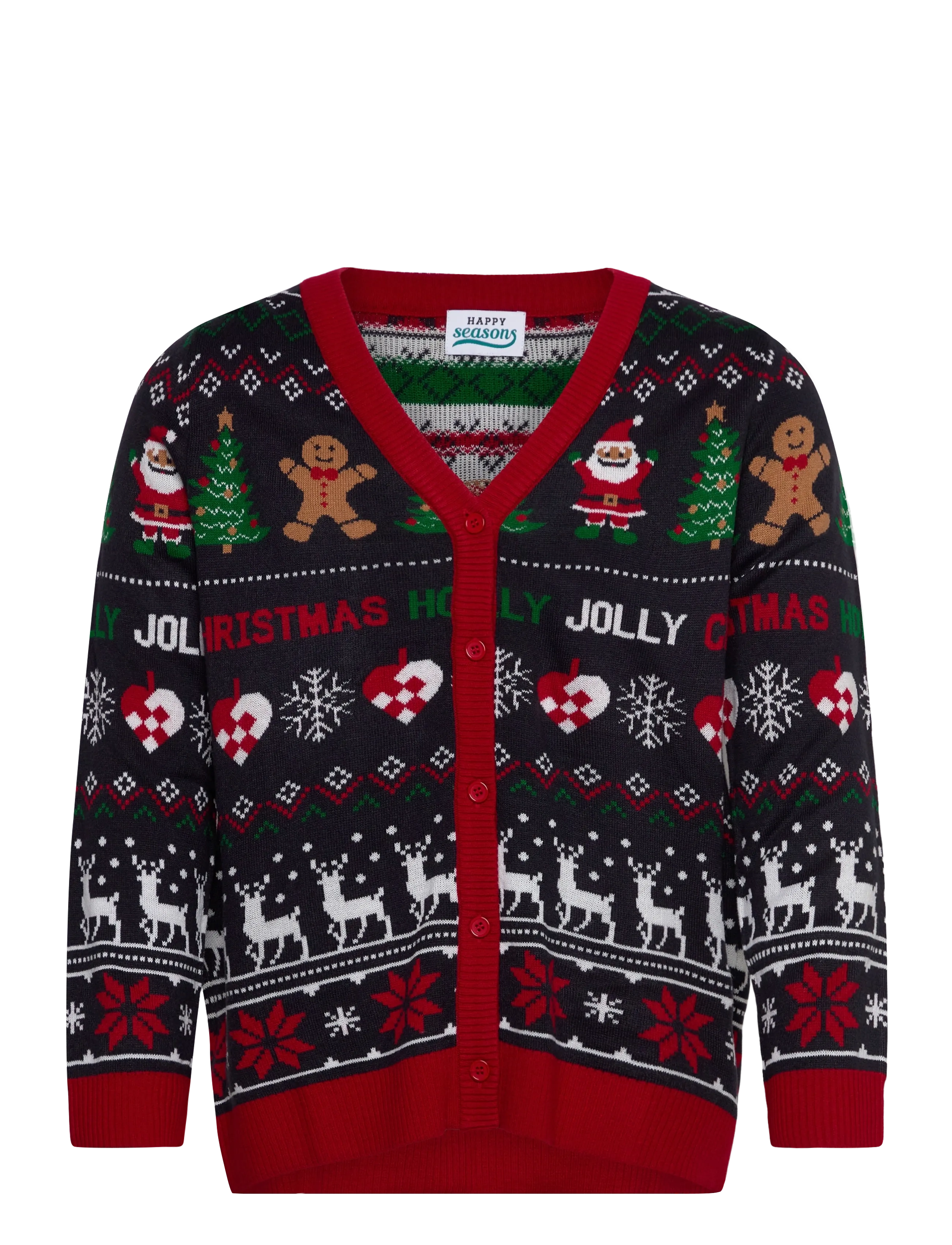 Happy Seasons The jolly cardigan - Christmas Sweats - BARITONE BLUE / red
