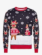 The bringing Christmas gifts sweater - NAVY/BLUE