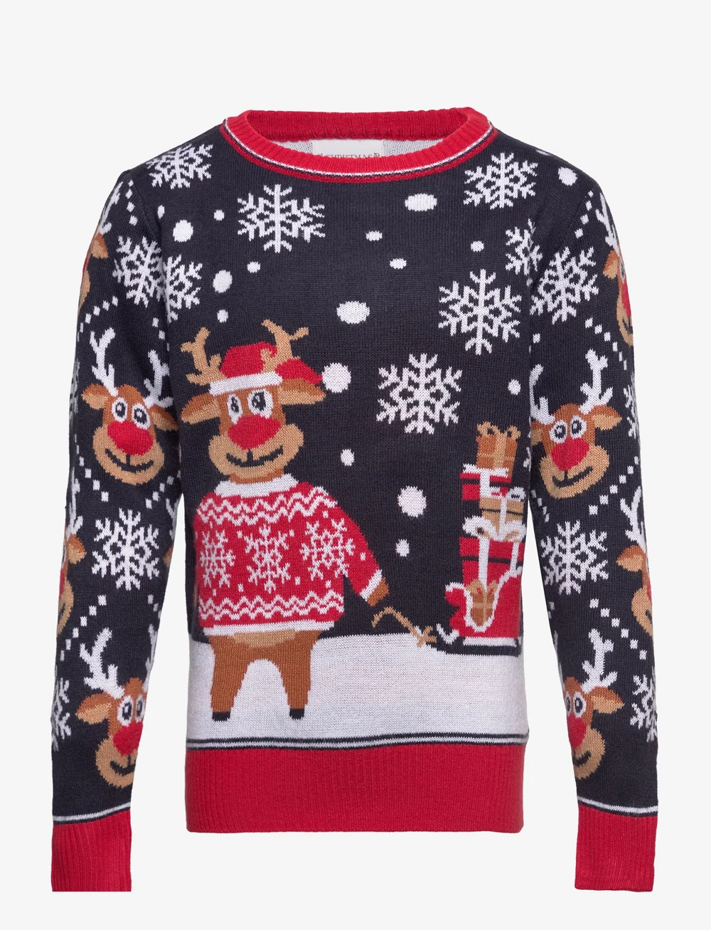 Christmas Sweats - The bringing Christmas gifts sweater kids - stickade tröjor - navy - 0