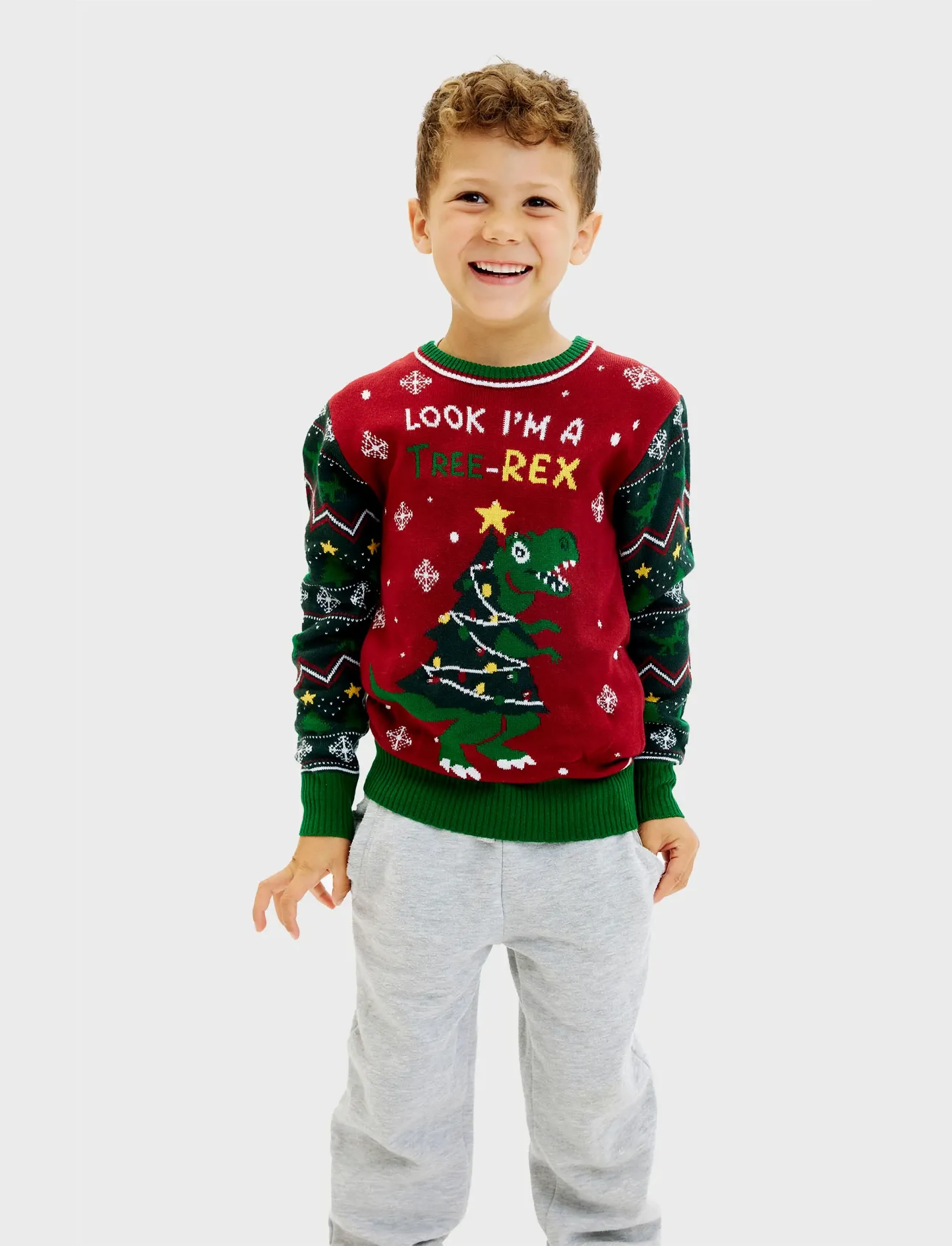 Happy Seasons - The tree-REX sweater kids - pullover - green - 5