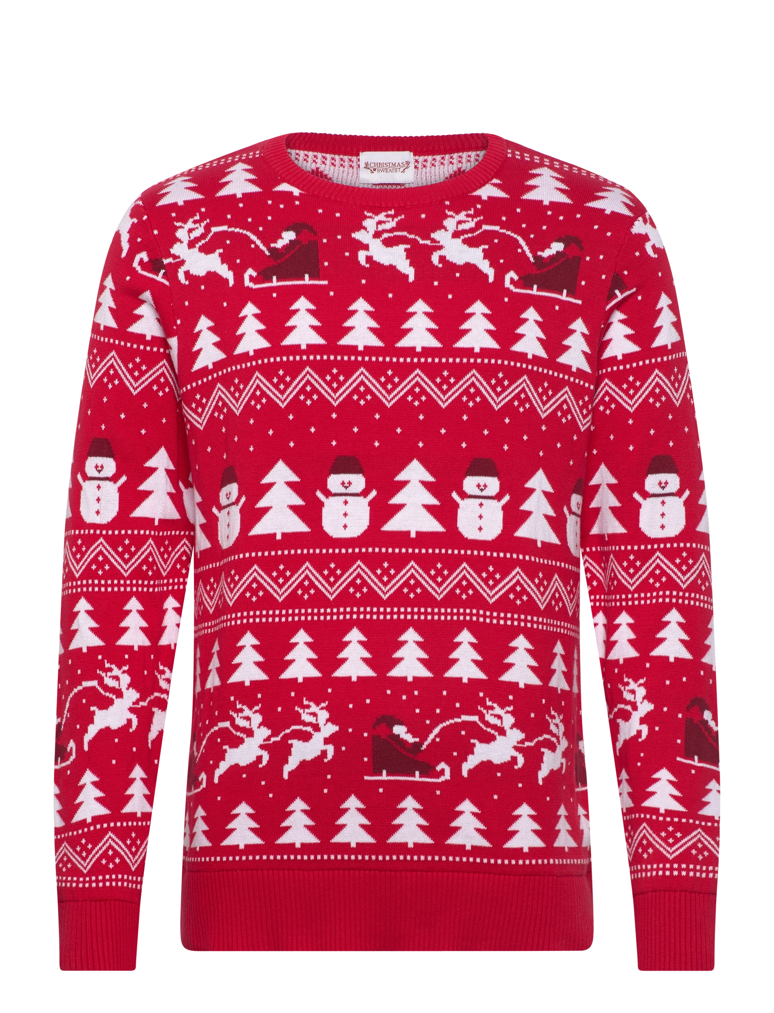 HAPPY SEASONS Den Stilede Julesweater Rød Rot - XL - Herren