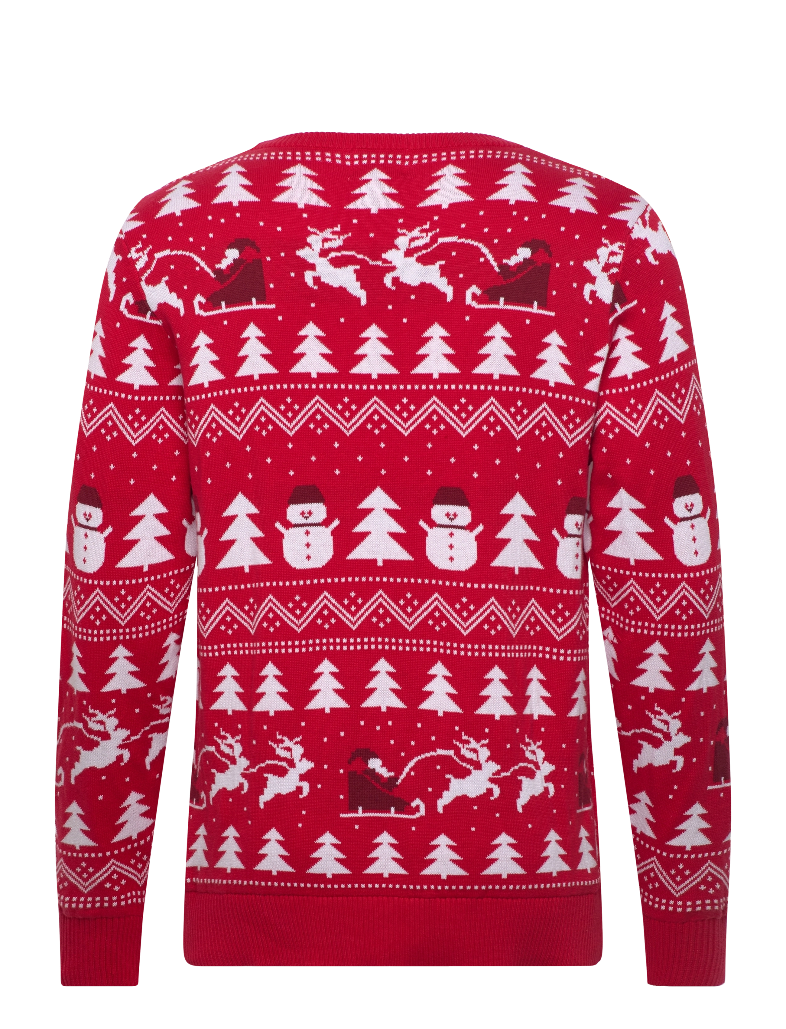 Happy Seasons - Den stilede julesweater rød - rund hals - red - 1