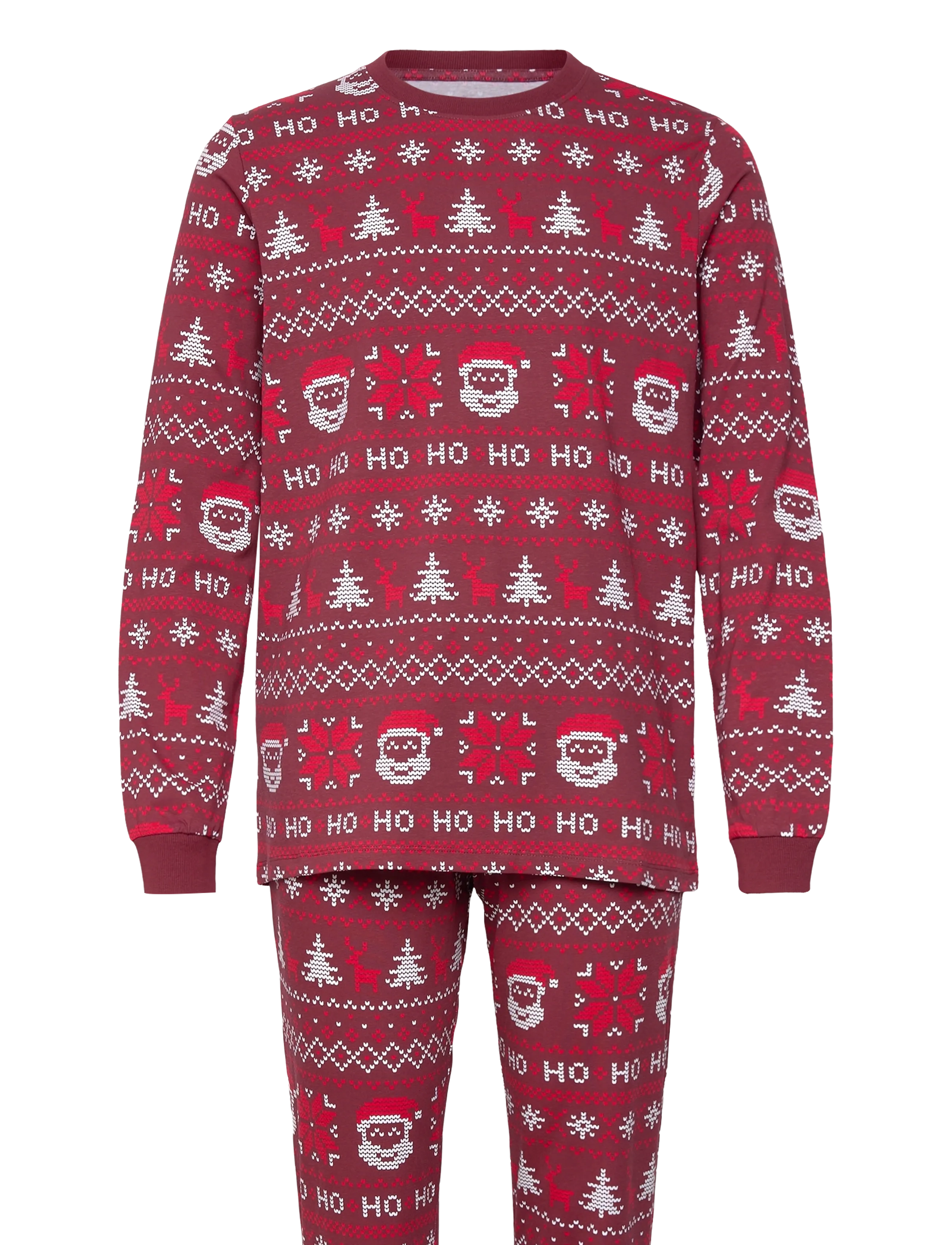 HAPPY SEASONS Ho Ho Ho Julepyjamas Burgundy - L - Herren