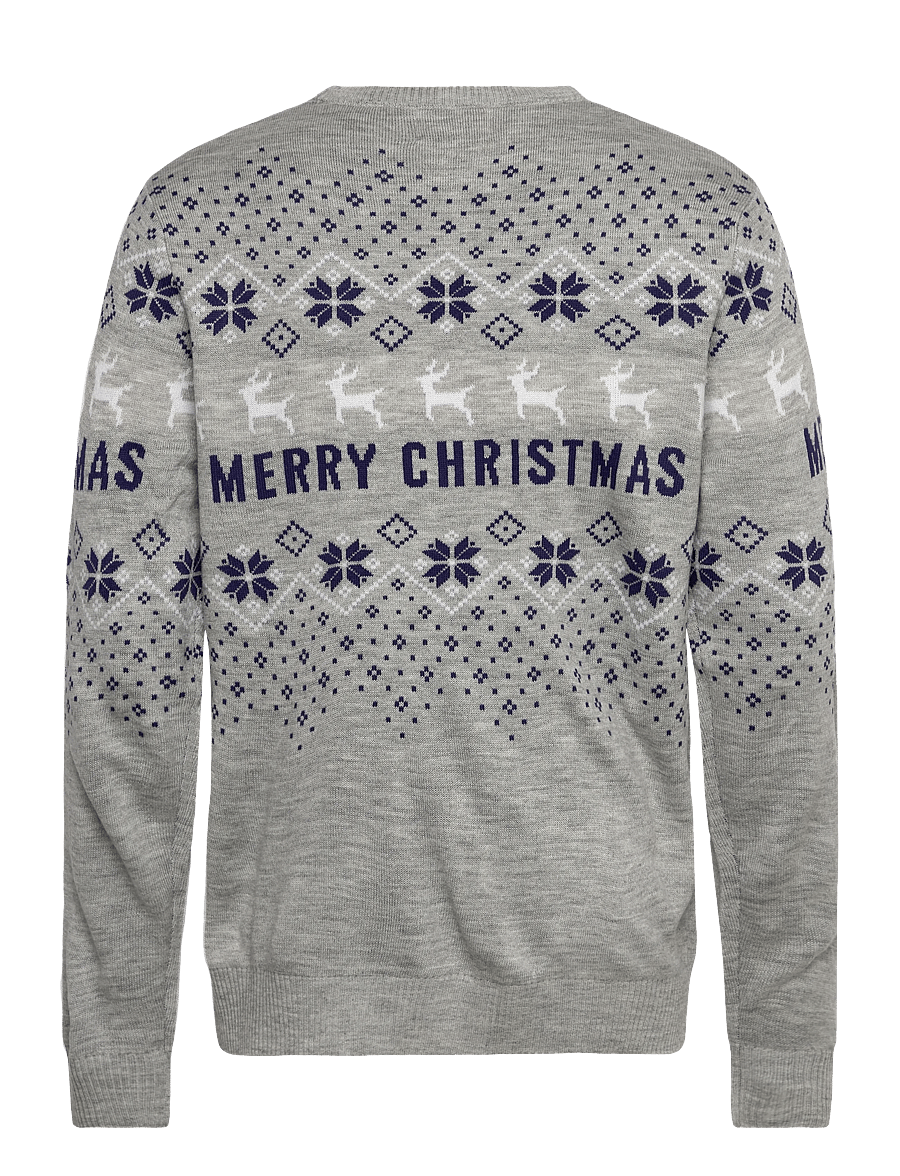 Happy Seasons - The Santa christmas sweater grey - rundhalsad - grey - 1