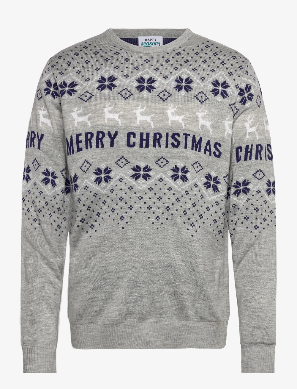 Happy Seasons - Merry Christmas Sweater - weihnachtspullover - light grey melange - 0