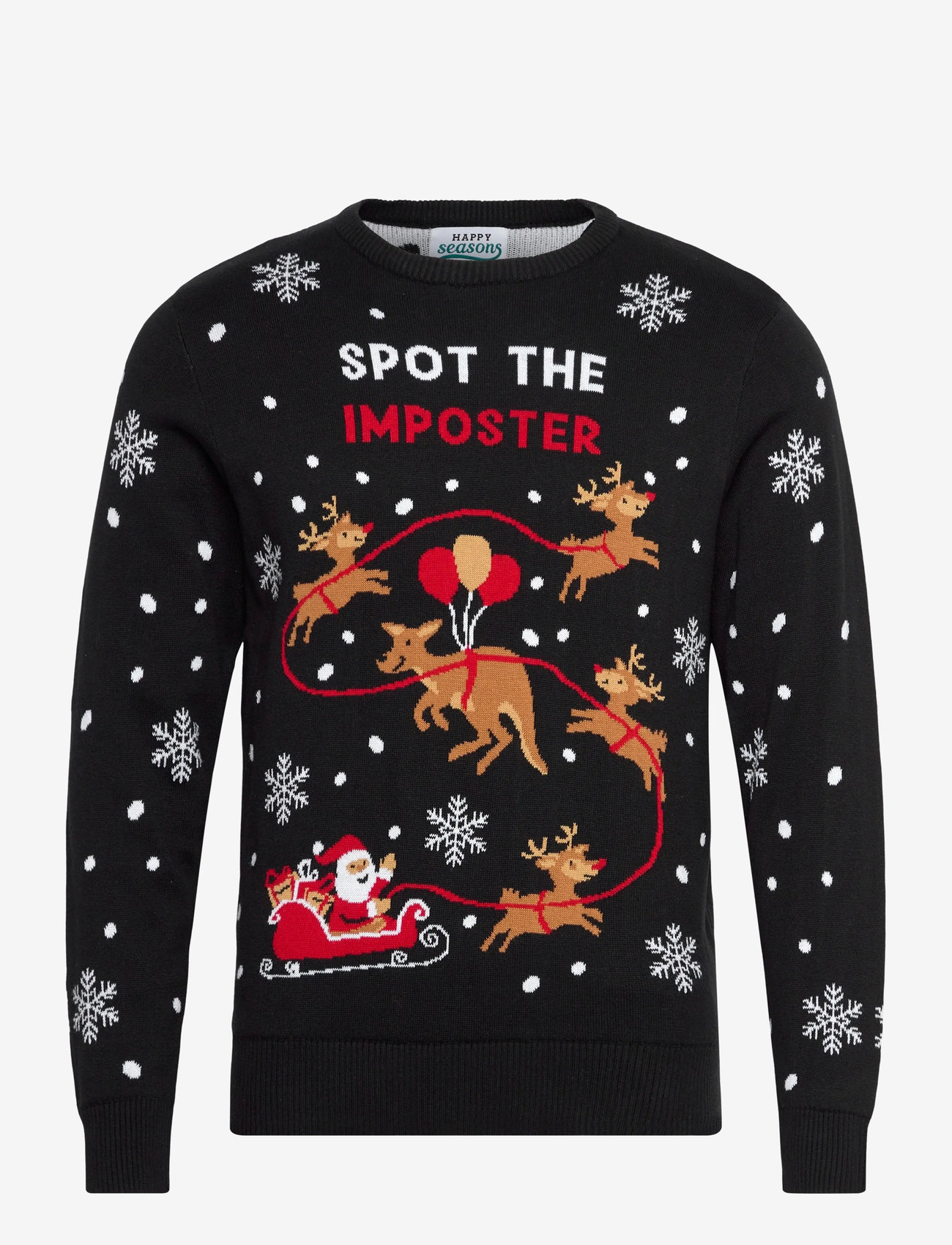 Happy Seasons - Imposter christmas sweater - rund hals - black beauty - 0