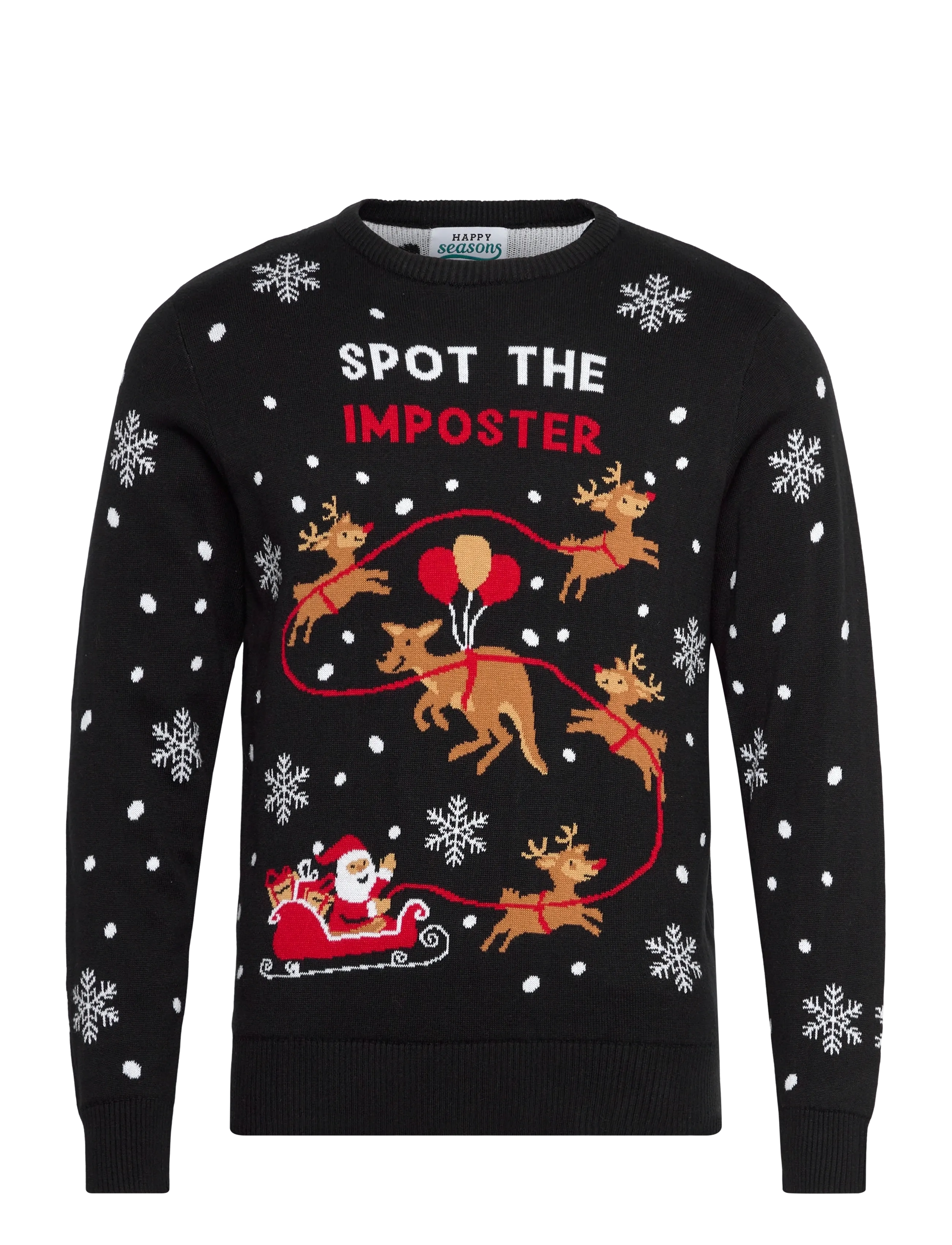 Happy Seasons - Imposter christmas sweater - rund hals - black beauty - 0