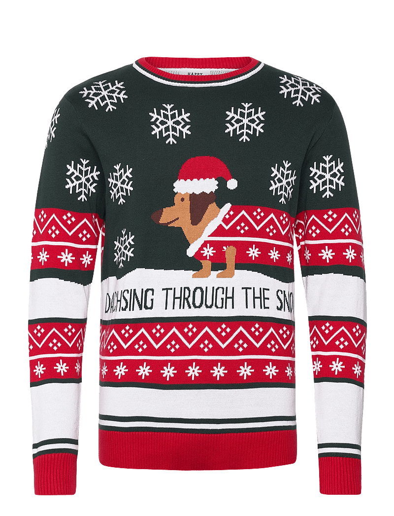 Happy Seasons - The Sausage Dog Christmas Sweater - jultröjor - ponderosa pine - 0