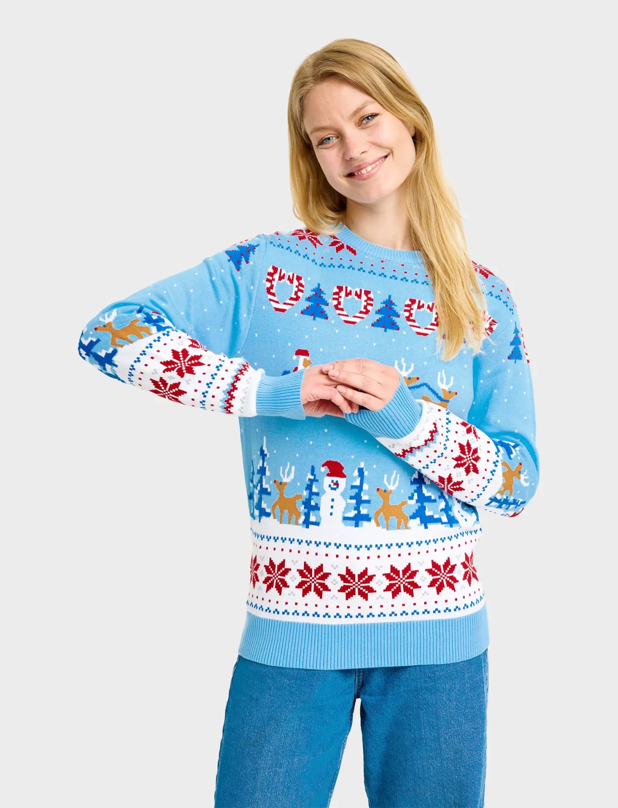 Happy Seasons - Christmas Wonderland Christmas Sweater - jõulukampsunid - blue - 0