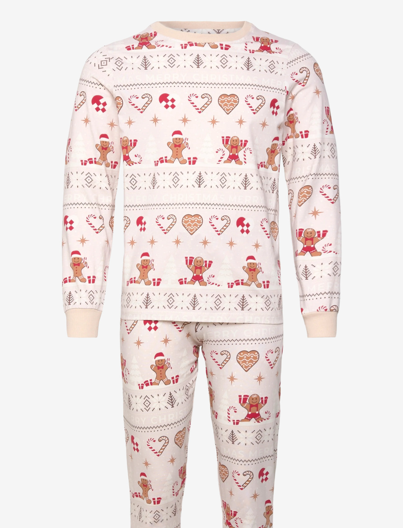 Happy Seasons - Christmas cookie pyjamas beige - nattøj sæt - parchment - 0