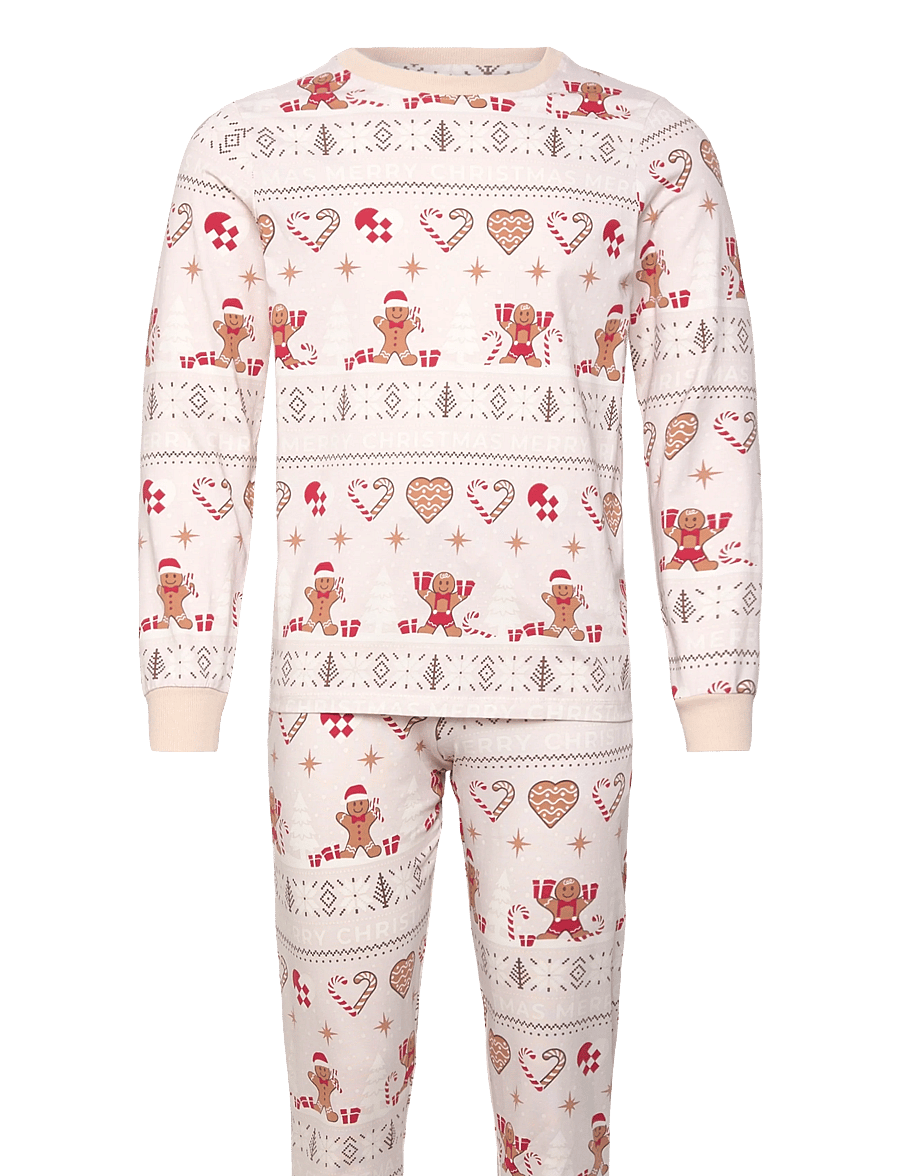 Happy Seasons - Christmas cookie pyjamas beige - pyjamasets - parchment - 0