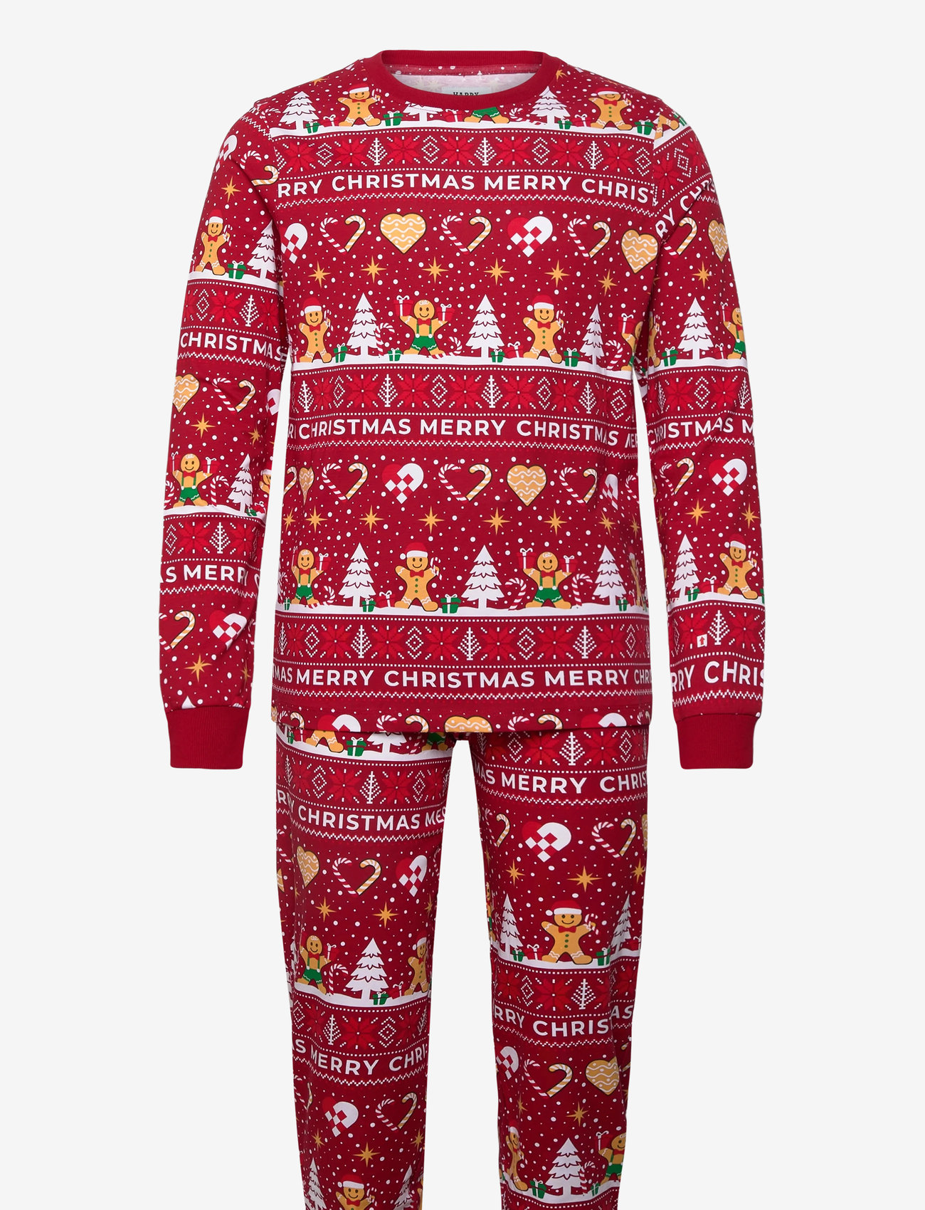 Happy Seasons Christmas Cookie Pyjamas Red - Underkläder - RED / red