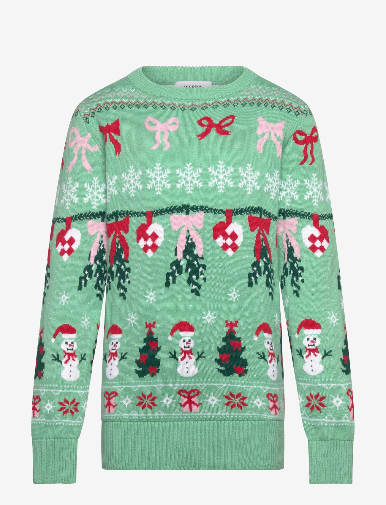 Happy Seasons - Cute christmas ribbon sweater - kids - džemprid - dusty jade green - 0