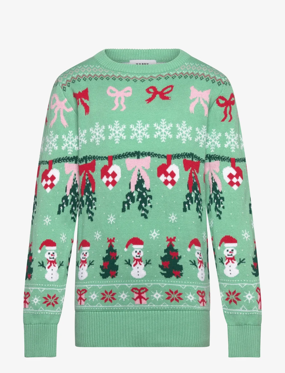 Christmas Sweats - Cute christmas ribbon sweater - kids - stickade tröjor - dusty jade green - 0