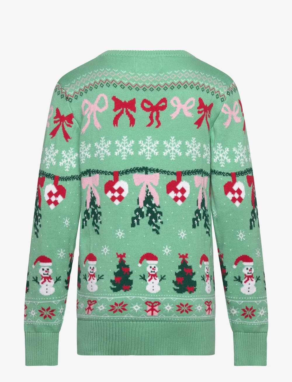 Christmas Sweats - Cute christmas ribbon sweater - kids - stickade tröjor - dusty jade green - 1